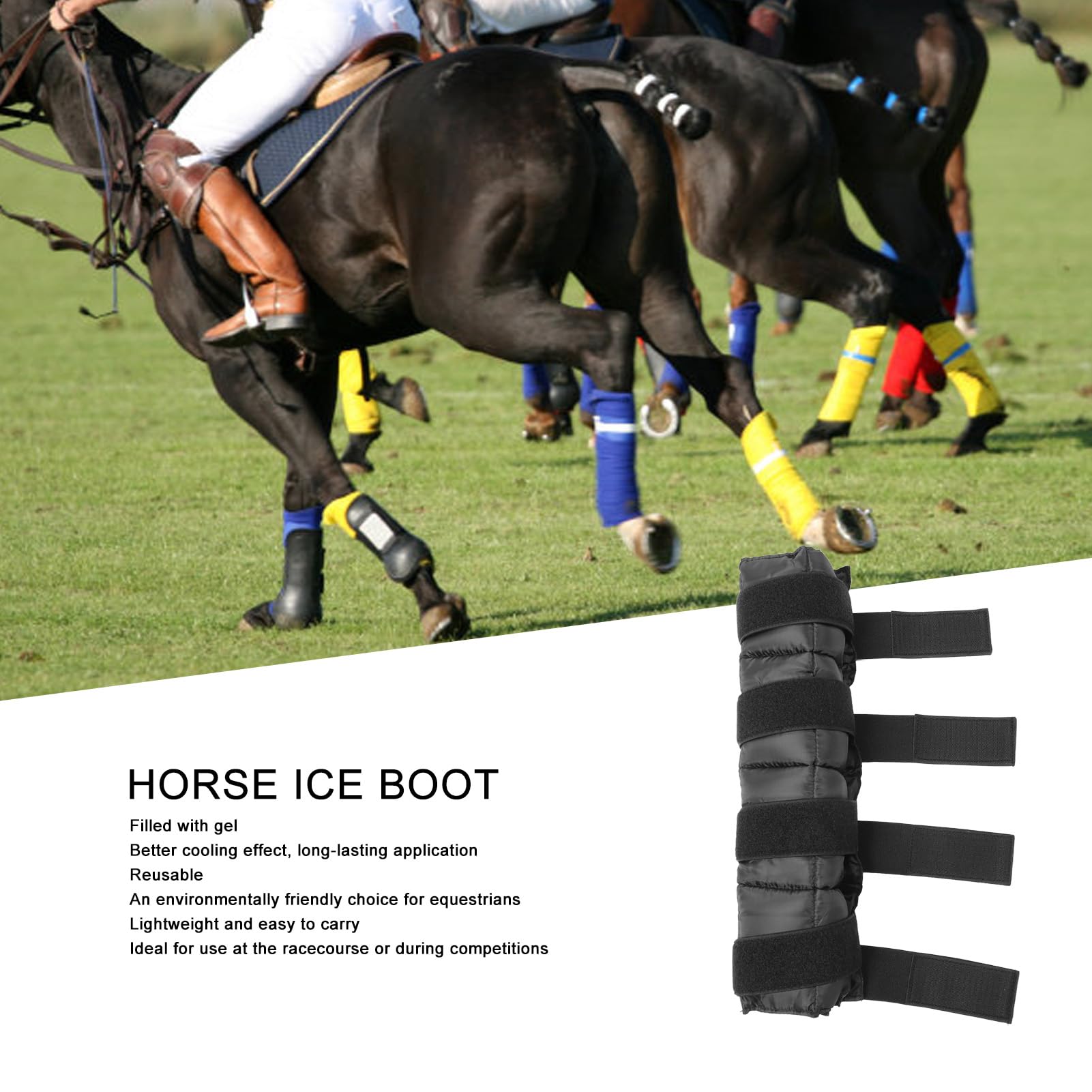 **Ice Boot for Horses - Cooling & Comfortable Therapy Wrap for Knee, Hock, Ankle & Hooves Injury - Hot & Cold Therapy Leg Wraps with Full Coverage - Perfect for Post-Workout Recovery & Injury Relief**