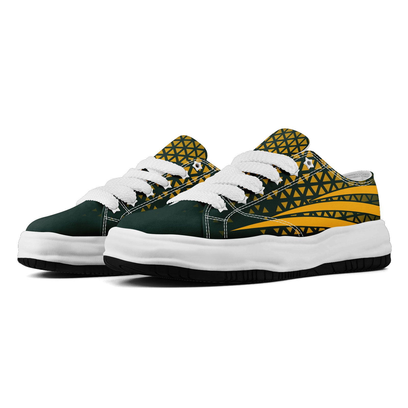 Custom Green & Yellow Wisconsin Football Jersey & Sports Shoes Combo - Personalized Badgers Fan Gear for Game Day & Tailgating - D023031 (Size 13)