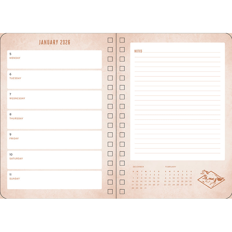2026 Yellowstone: The Dutton Ranch 13-Month Weekly Planner | Western Theme Calendar Organizer | Perfect for Fans, Cowboy Lovers & Office Use