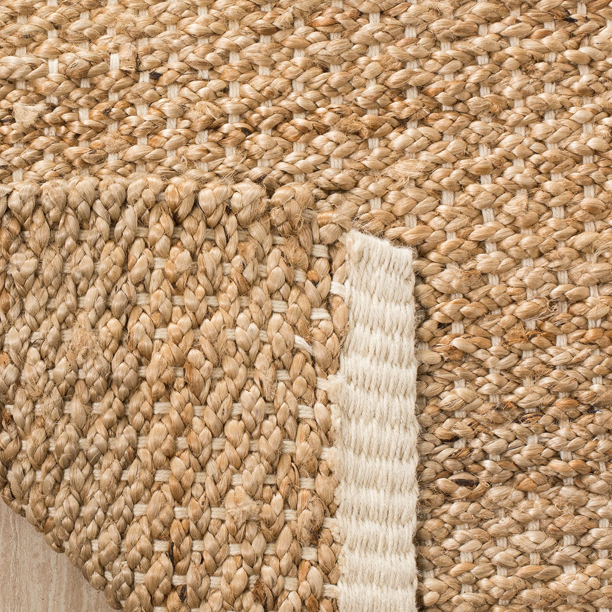 SAFAVIEH Natural Fiber Handmade Jute Area Rug - 9' x 12' Ivory & Natural, Non-Slip Living Room & Bedroom Rug, Eco-Friendly Floor Covering for High Traffic Areas, Boho Home Decor (NF465A) | Perfect for Cozy Spaces, Dining Rooms & Entryways