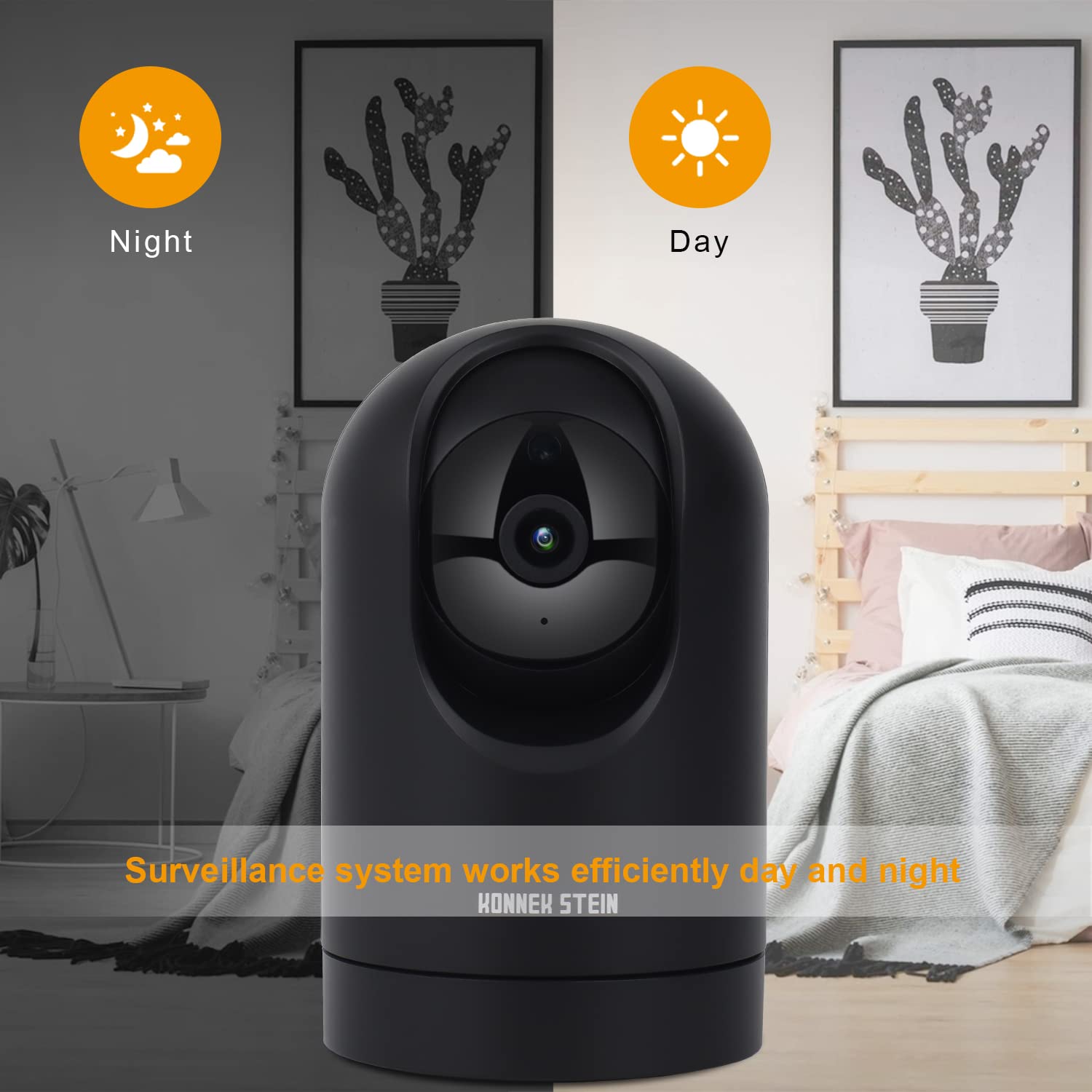 2K Wireless Indoor Security Camera with AI Human Motion Detection, 2.4G/5G Dual-Band WiFi, Two-Way Audio & Night Vision - Smart Home IP Camera for Baby/Pet Monitoring & App Remote Control (Black)