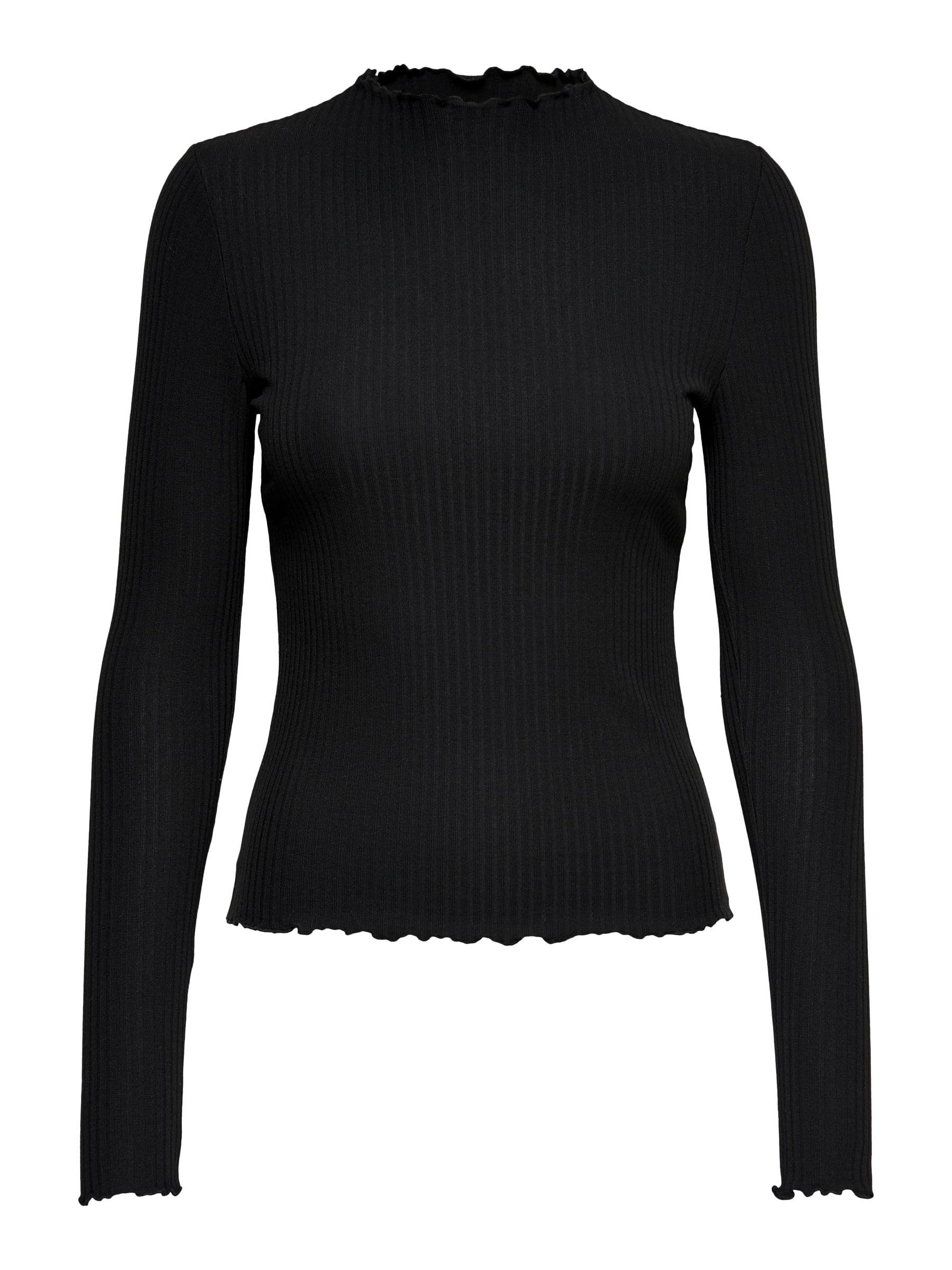 Emma High Neck Long Sleeve Blouse for Women - Elegant Tunic Shirt with Ruffles for Office, Party & Date Night Outfits