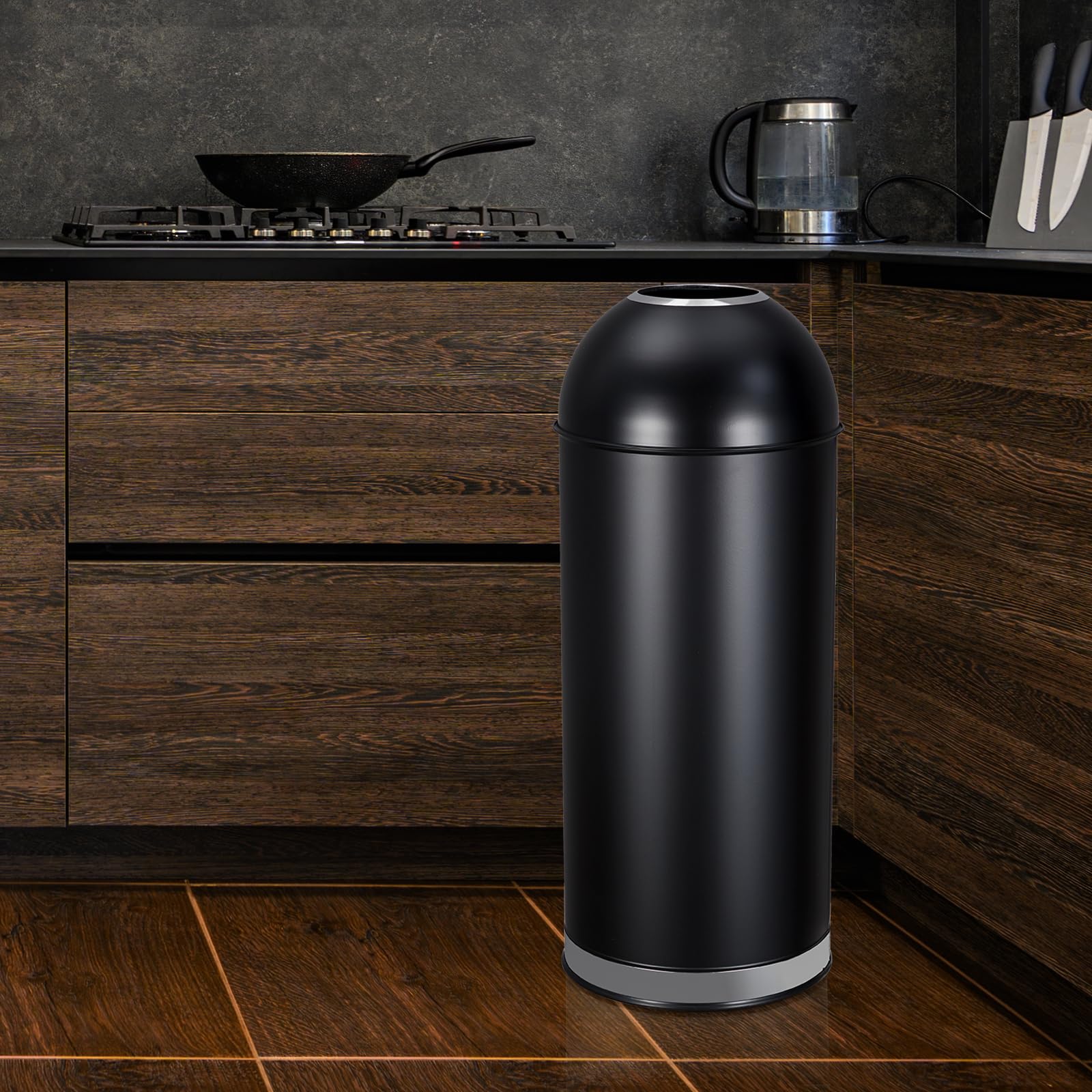 GARVEE 17 Gallon (65L) Commercial Grade Open Top Trash Can - Brushed Stainless Steel Waste Bin for Home, Office, Restaurant, Kitchen & Restroom | Heavy Duty Garbage Can for Indoor & Outdoor Use