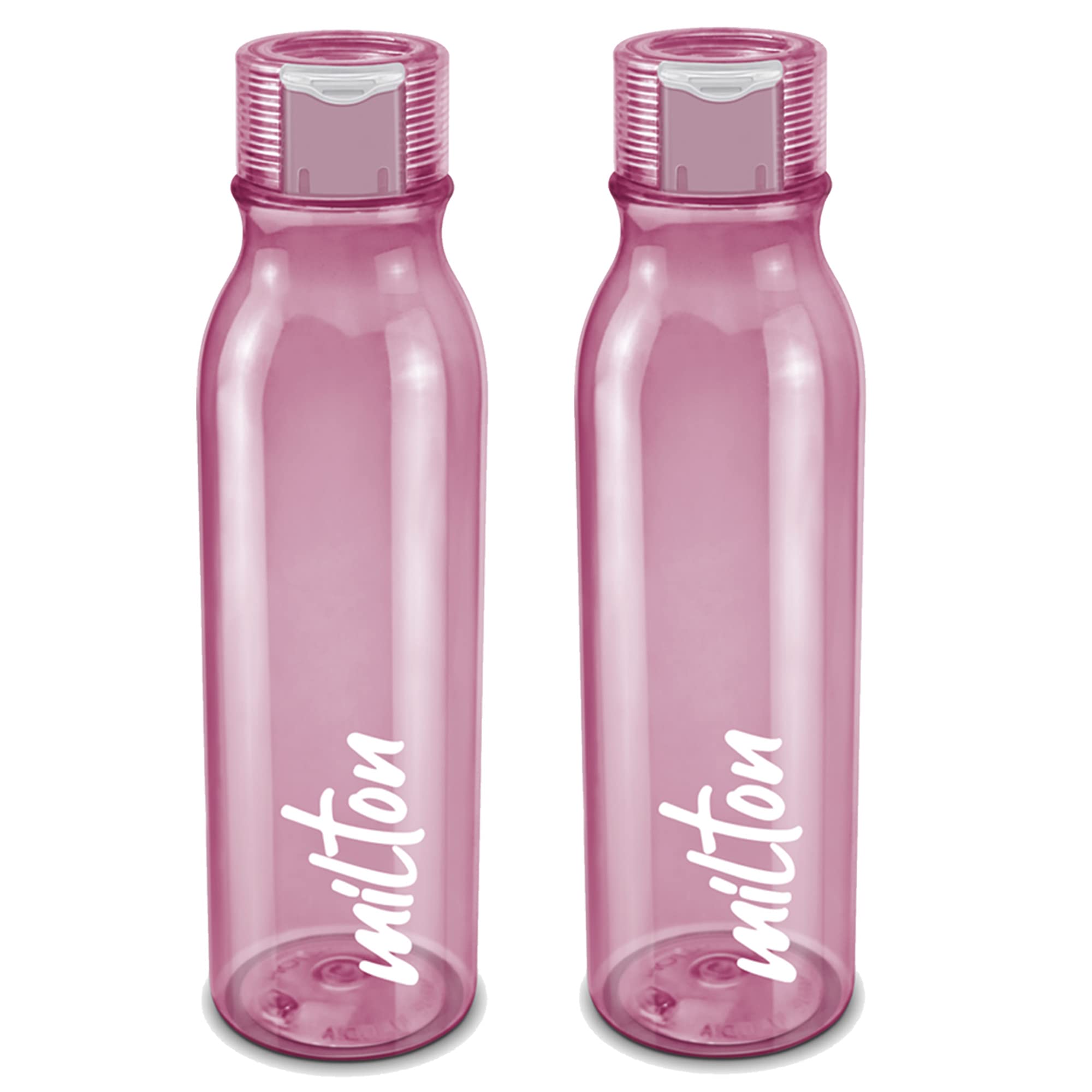 MILTON Name Tag Pet Water Bottle Set of 2 - 1 Liter Each, BPA Free & Leak Proof Reusable Plastic Bottles for Travel, Work, Gym & Outdoor Activities | Burgundy Fridge Bottle for Pets