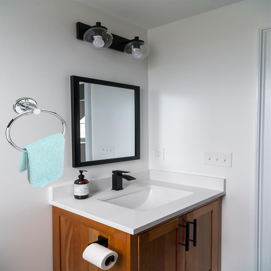 Elexa Chrome Towel Ring for Bathroom - Modern Round Towel Holder & Hanger with Durable Finish (Pack of 1) | Perfect for Bathroom, Spa, or Guest Room Decor