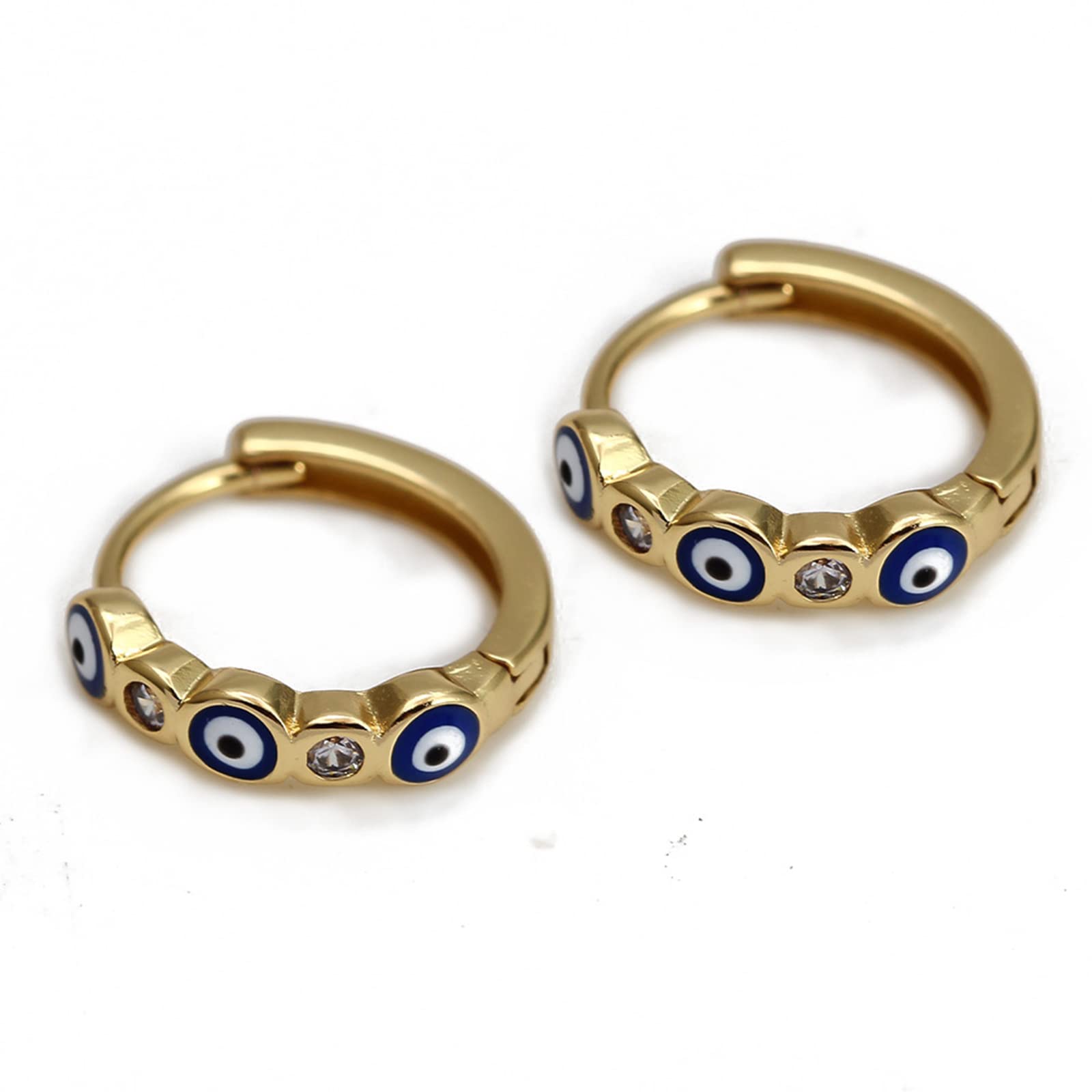 Evil Eye Hoop Earrings for Women - Blue Protection Jewelry, Third Eye Huggie Earrings for Teens & Girls | Spiritual Gift, Boho Chic Accessory for Everyday Wear & Special Occasions