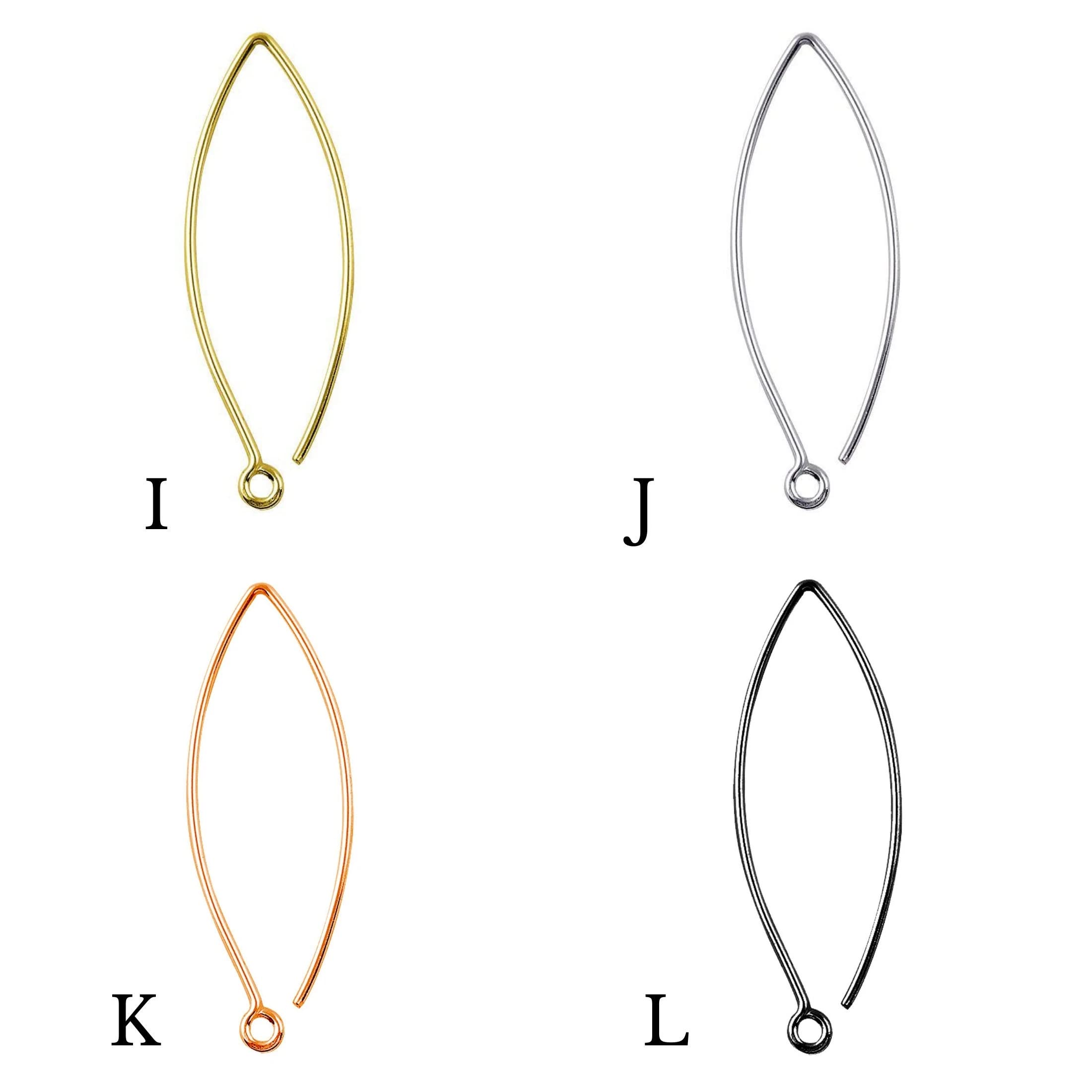Elegant Marquise Shape Rose Gold Ear Wires - 20 Gauge, 30mm for Handmade Jewelry Making & DIY Earring Design - Perfect for Dangling Earrings, Hook Wires, and Craft Projects