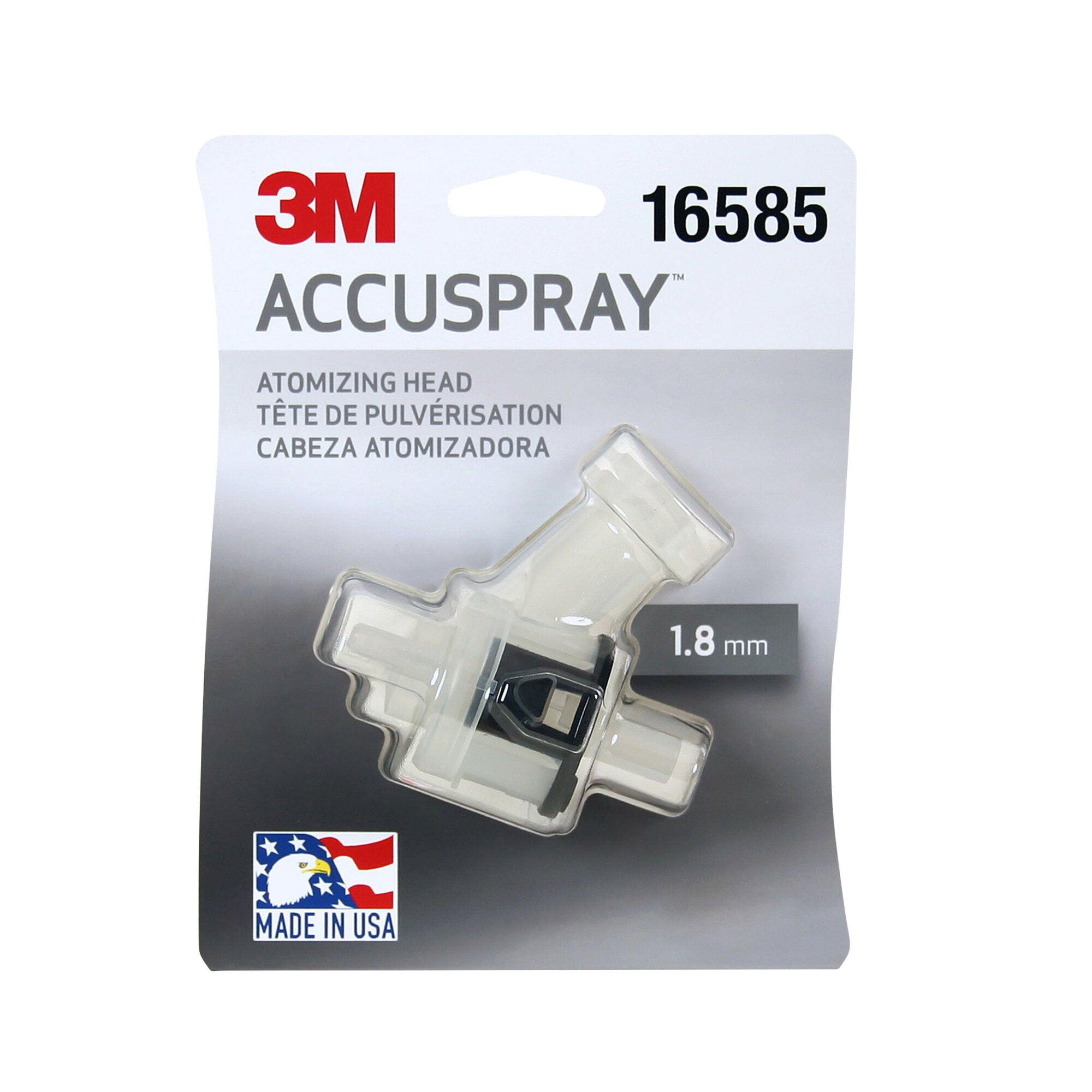 3M Accuspray Atomizing Head 16585 - Clear 1.8mm Spray Nozzle for Paint, Lubricants & Coatings | Perfect for Automotive, Industrial & DIY Projects