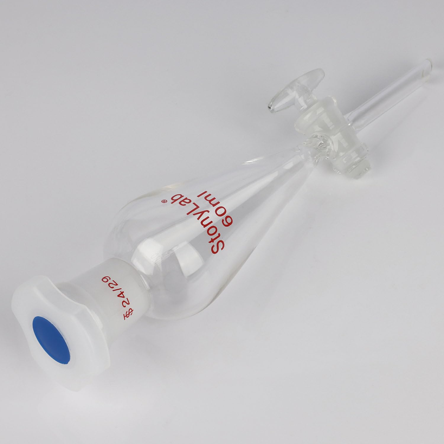 High-Quality Glass Separatory Funnel with PTFE Stopcock Valve - Perfect for Chemical Extraction, Essential Oil Separation & Laboratory Use