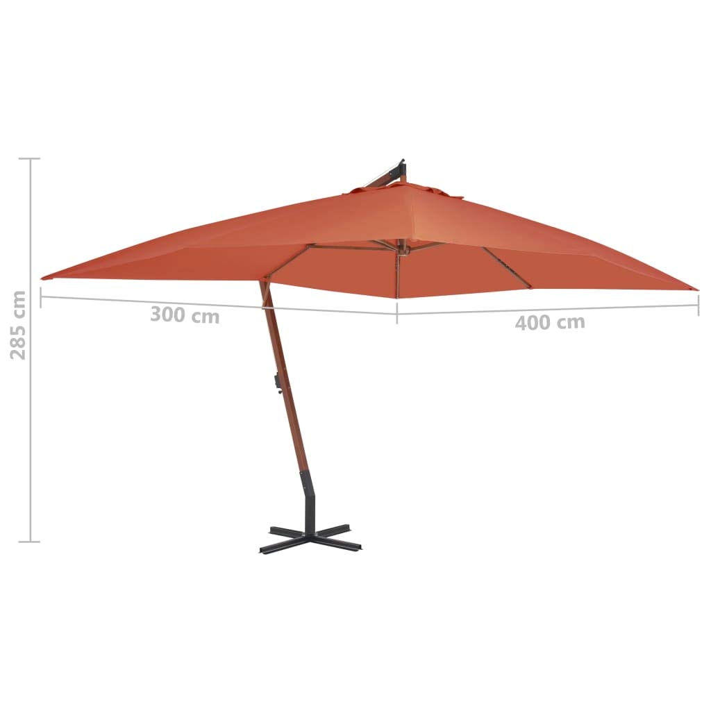 Premium 10ft Cantilever Umbrella with Solid Wood Pole - Heavy Duty Outdoor Patio Umbrella for Garden, Deck, Poolside & Beach - 157.5