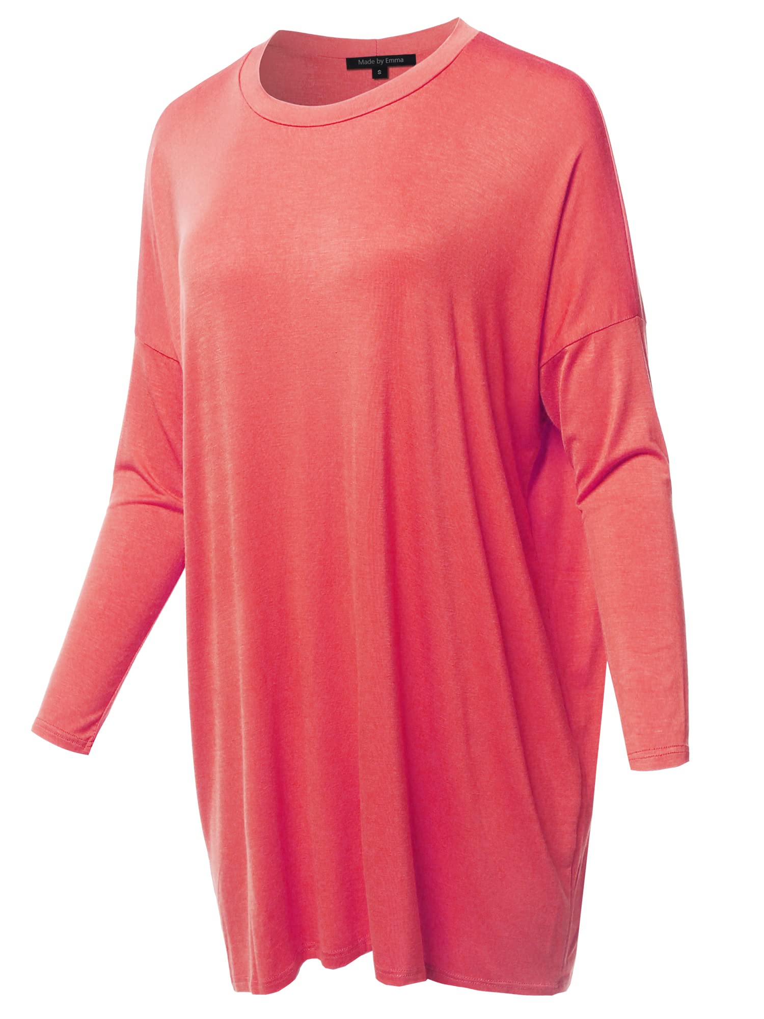 Emma Women's Casual Loose Fit Dolman Sleeve Tunic Top - Comfortable Flowy Blouse for Everyday Wear, Work & Weekend Outfits
