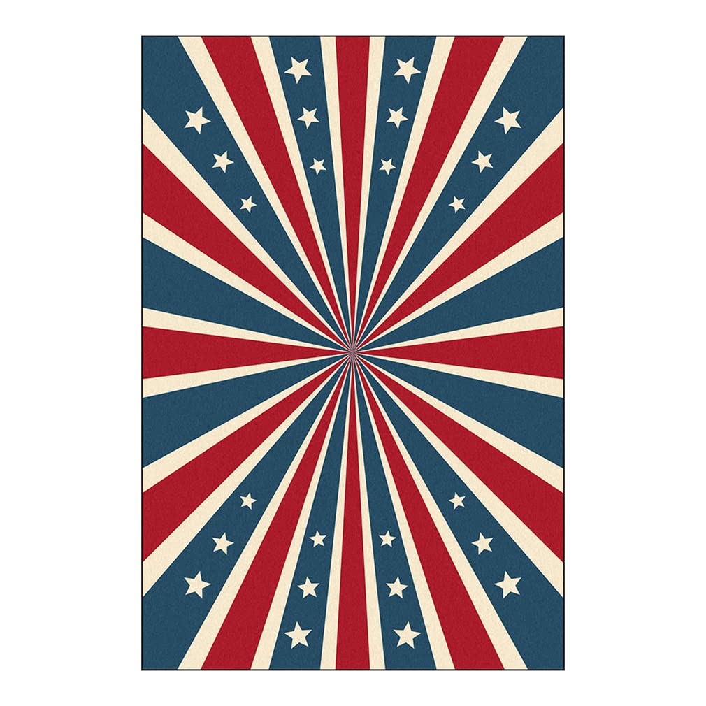 Vintage American Flag Area Rug - Non-Slip Modern Geometric Luxury Carpet for Indoor/Outdoor Use - Farmhouse Living Room Rug, Bedroom Carpet, Kitchen Runner & Door Mat - Home Décor 39.3