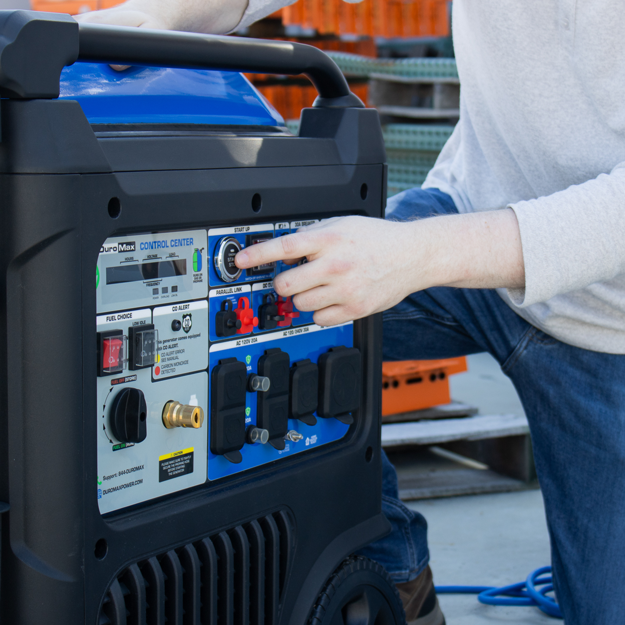 11,000W Dual Fuel Portable Inverter Generator with CO Detection - Perfect for Camping, RV Trips & Emergency Power Backup
