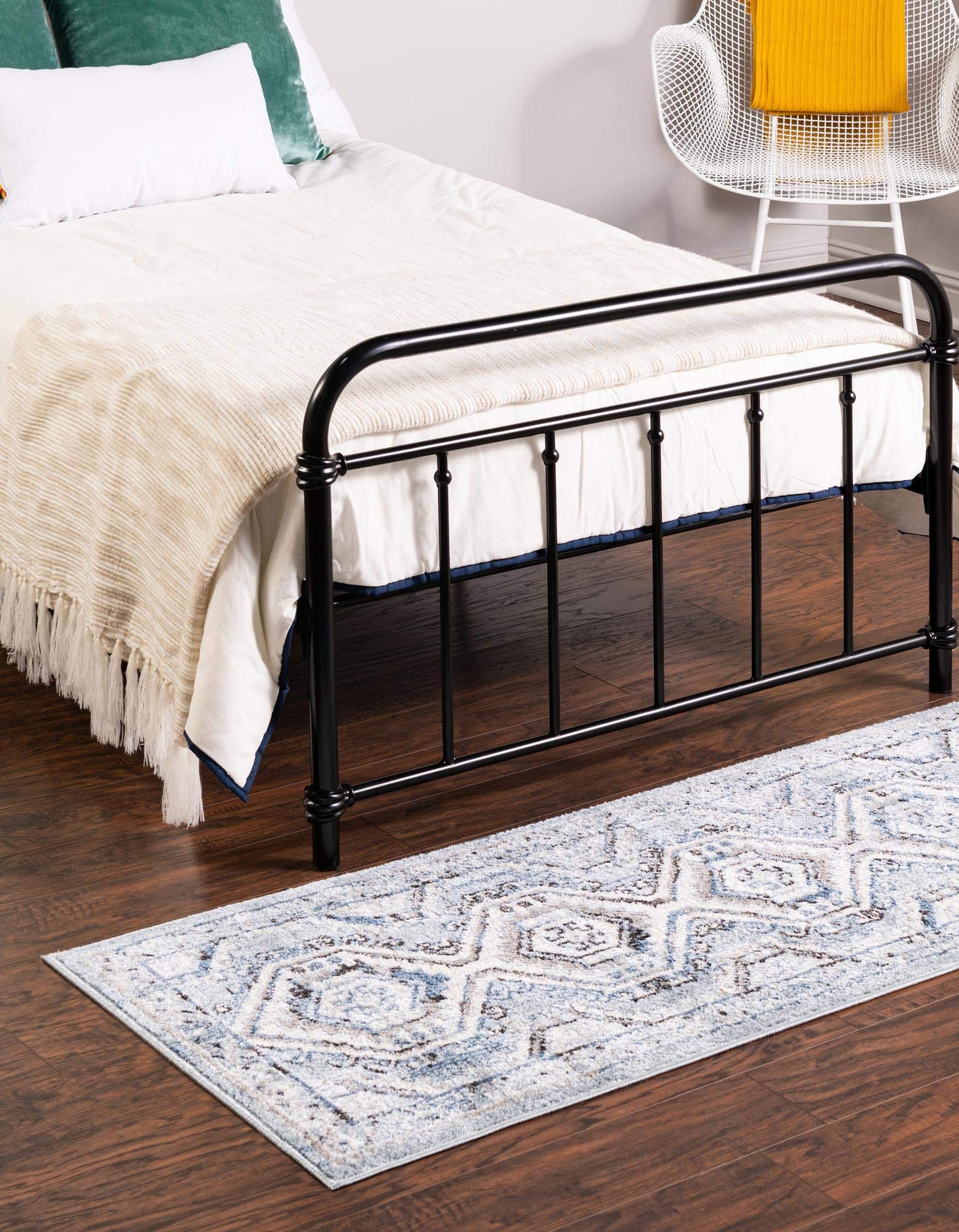 Charlotte Collection 13 Ft Runner Rug - Light Blue Low-Pile Hallway & Entryway Carpet - Soft & Durable for High Traffic Areas | Perfect for Home Decor, Living Room, Bedroom