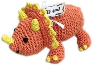 Bop the Triceratops Knit Dinosaur Toy - Soft Plush Stuffed Animal for Kids, Cute Nursery Decor & Gift for Dinosaur Lovers | Perfect for Playtime, Bedtime & Room Decoration
