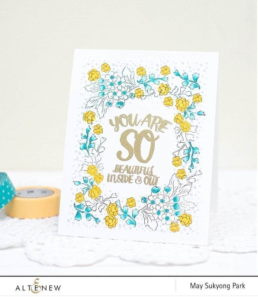 Beautiful Day Stamp Set - Floral Handmade Scrapbooking Stamps for DIY Cards, Invitations, Journals - Perfect for Wedding, Birthday, Baby Shower Crafts
