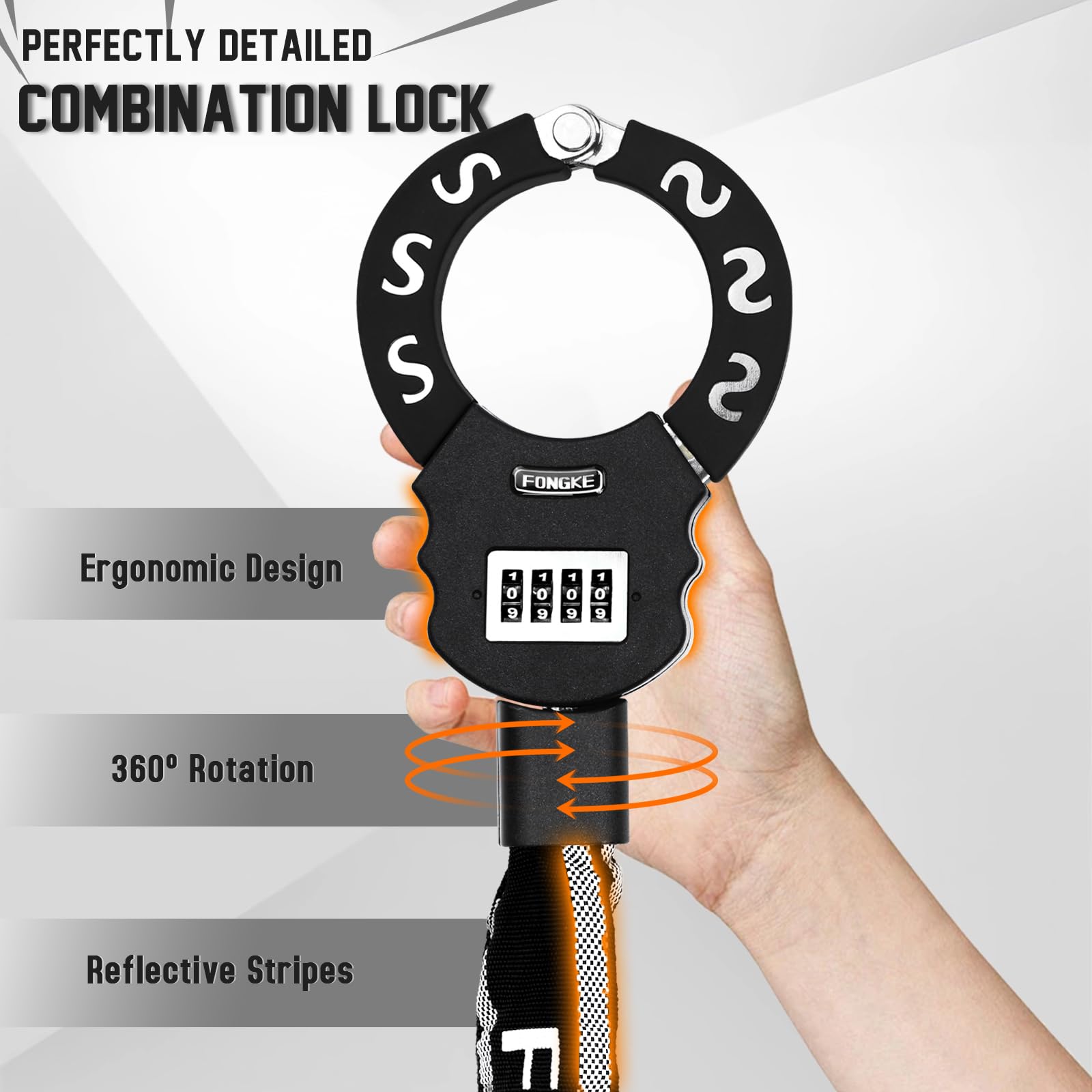 **8mm High Security Anti-Theft Cable Lock for E Scooters & Bikes - Keyless Combination Bike Lock for Xiaomi, Segway Ninebot & More - Perfect for Commuting, Travel & Outdoor Adventures (Black)**