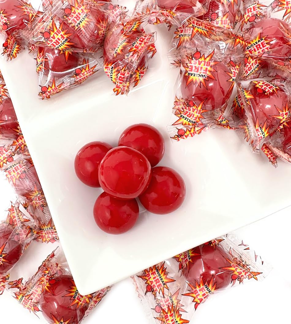 SweetGourmet Medium Fireballs Candy - Nuclear Fire Blast Extremely Spicy Wrapped Hard Candy (2 Pounds) - Perfect for Halloween Treats, Party Favors & Spicy Candy Lovers
