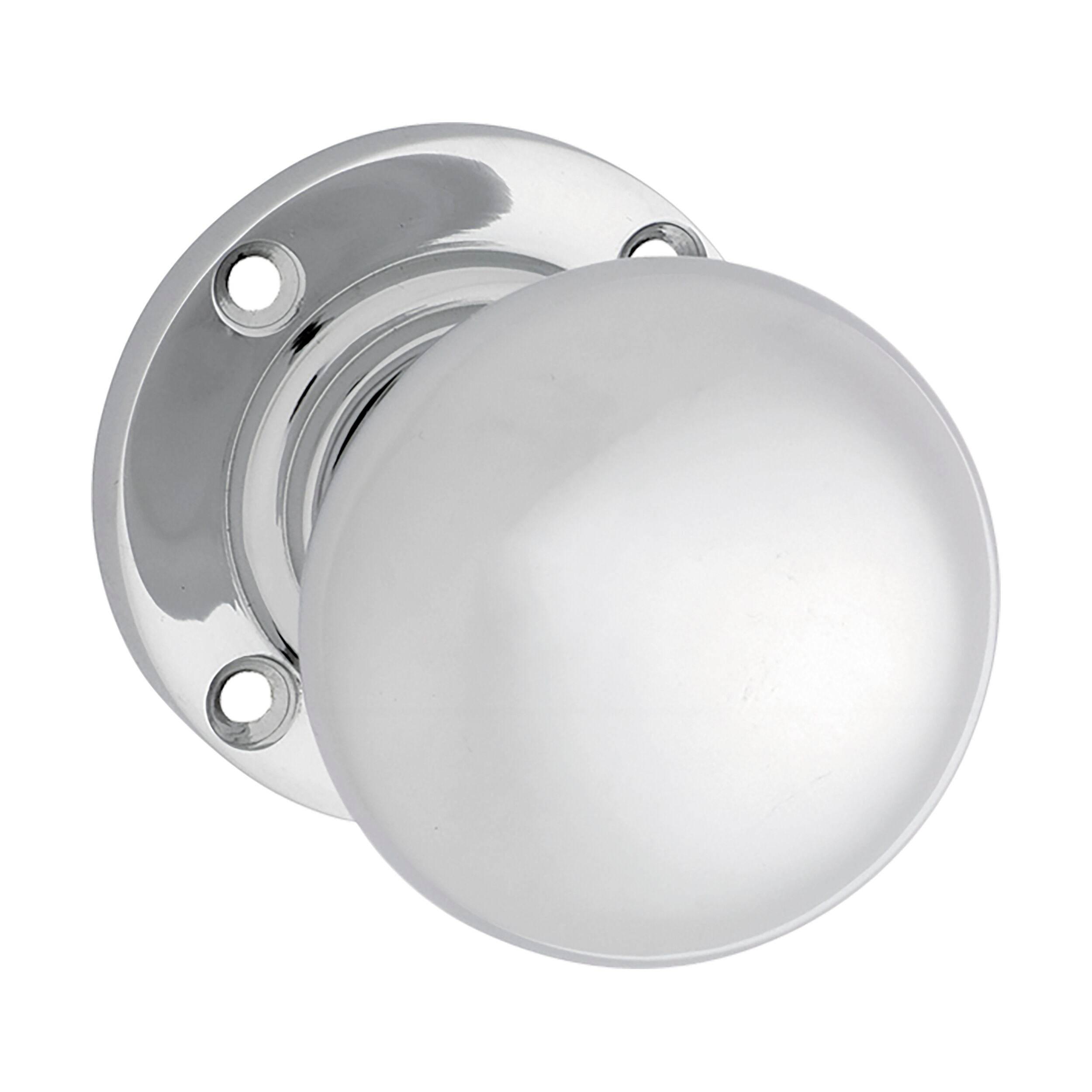 Victorian Style Round Rose Door Knob Set - Chrome Plated (D54xP65mm BP57mm) - Perfect for Antique Home Decor & Vintage Interior Design