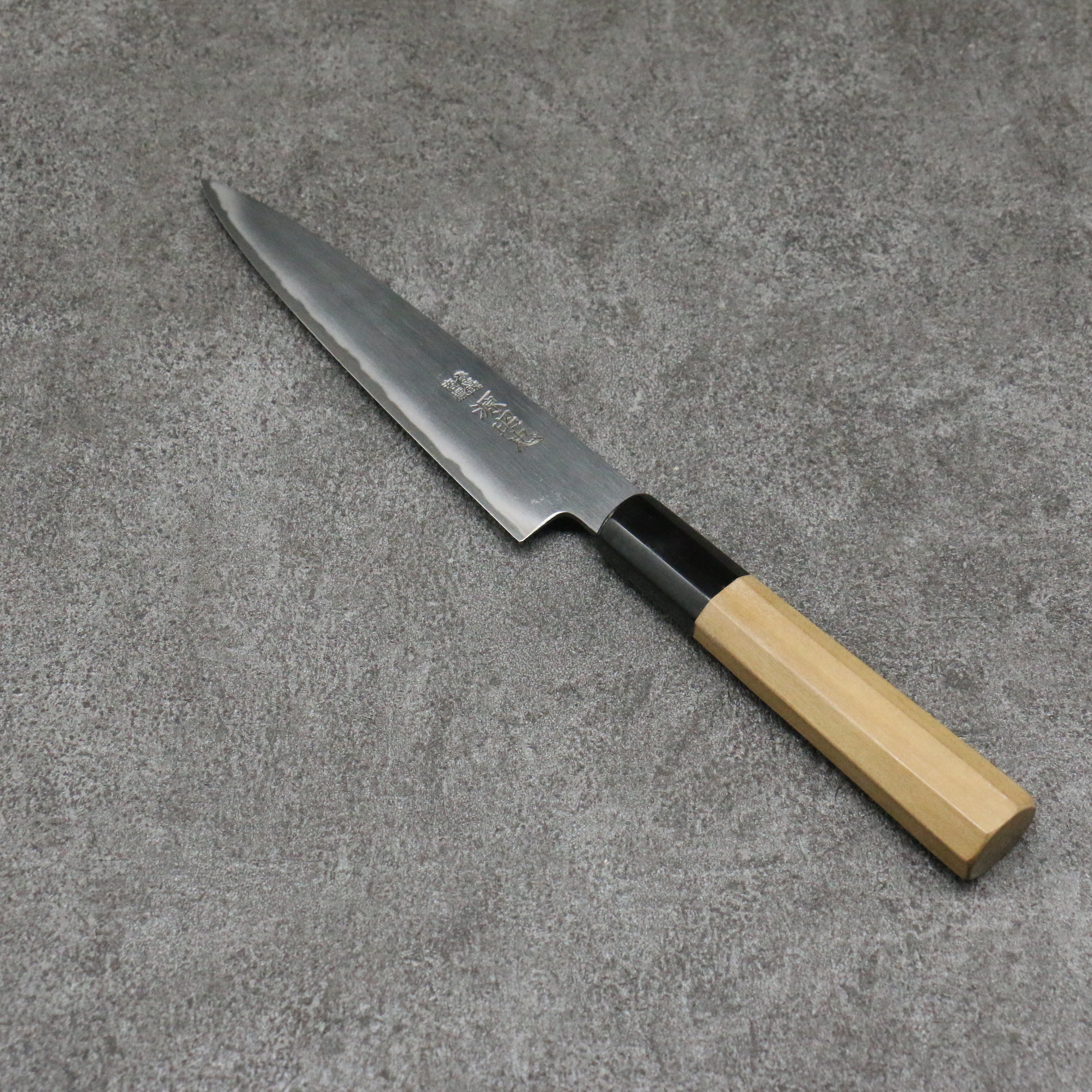 Minamoto Akitada White Steel No.2 Japanese Utility Knife 150mm - Magnolia Wood Handle - Professional Chef Knife for Slicing, Peeling & Precision Cutting