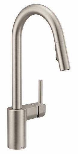 Moen 75651SRS Spot Resist Stainless Steel Kitchen Faucet with Pull Down Sprayer - 1.0 GPM Flow Rate for Easy Dishwashing and Food Prep | Modern Sink Faucet for Home Kitchen Remodeling