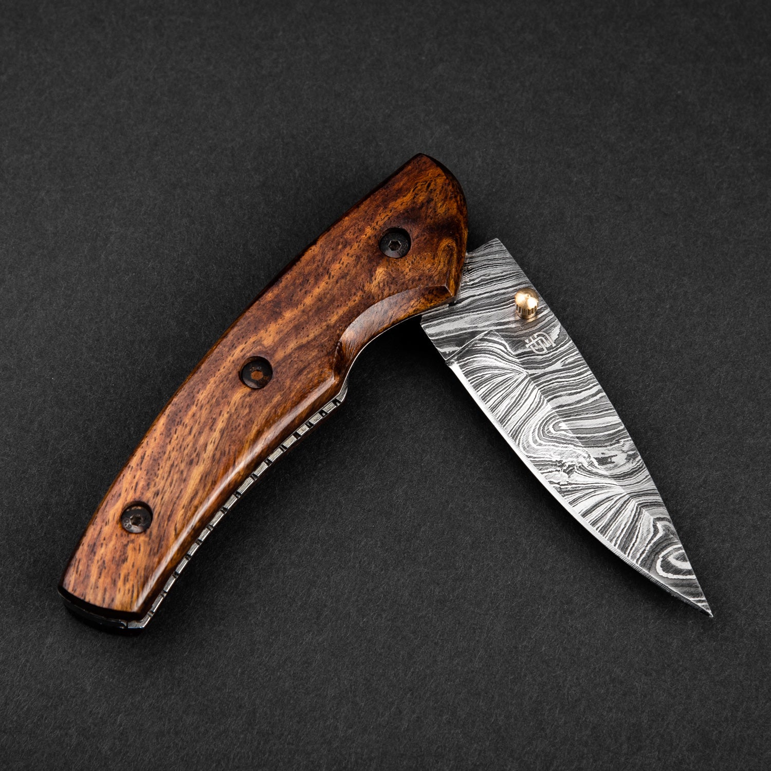 Premium Damascus Steel Liner Lock Folding Pocket Knife - Londoner Collection - Perfect for Camping, Hiking & Everyday Carry (EDC)