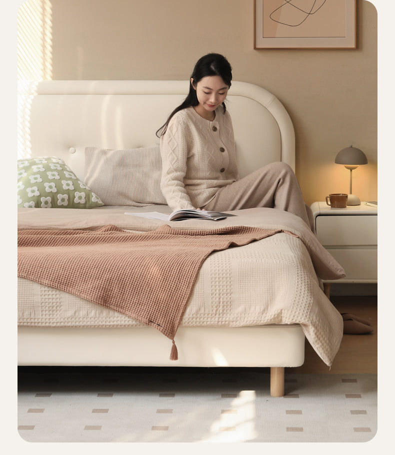 Premium Organic Leather Fabric - Ultra Soft & Luxurious Bed Cover for Comfortable Sleep - Perfect for Master Bedrooms, Guest Rooms & Cozy Home Decor