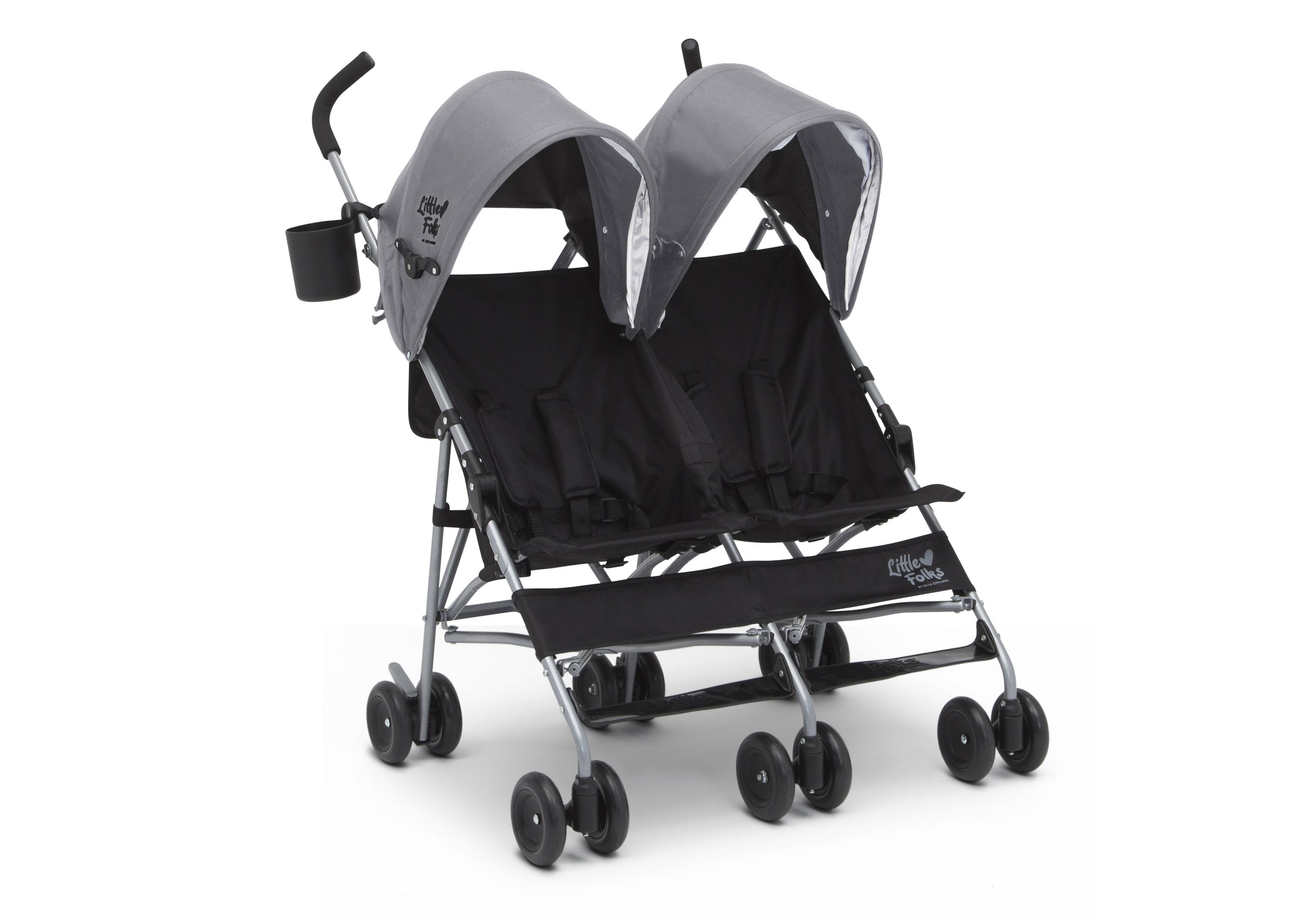 Olympia Side by Side Double Stroller for Twins - Lightweight Compact Foldable Baby Stroller with Canopy & Storage Basket - Perfect for Shopping, Travel & Outdoor Walks