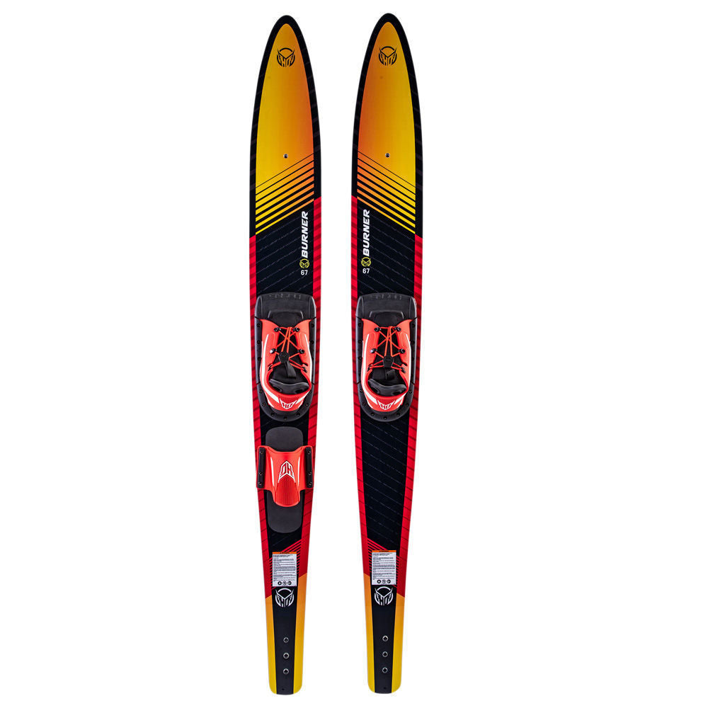 HO Burner 61 Combo Water Skis for Adults & Kids - Premium Performance Water Skis Set for Beginners & Professionals - Perfect for Lake, Ocean & Wakeboarding Fun