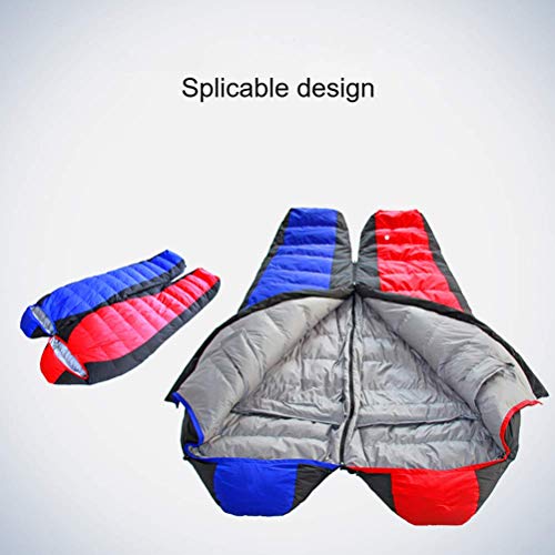 Ultralight Waterproof Mummy Down Sleeping Bag - 3 Season Portable for Backpacking, Hiking & Camping - Indoor & Outdoor Use for Adults - Perfect for Cold Weather Adventures & Travel - Blue
