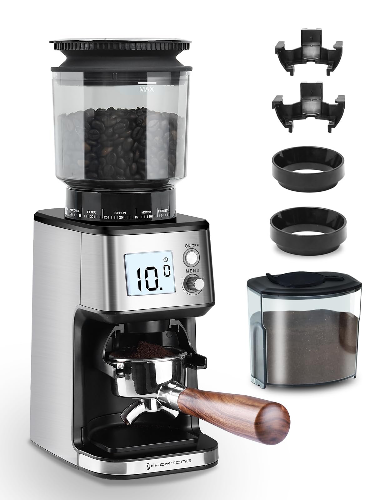 Premium Electric Coffee Grinder with Conical Burr - 51 Precise Settings, Anti-Static Design, Digital Display for Espresso & Drip Coffee - Perfect for Home Baristas & Coffee Enthusiasts (120V, 2-12 Cup Capacity) - Ideal for Morning Brews, Office Use & Entertaining Guests