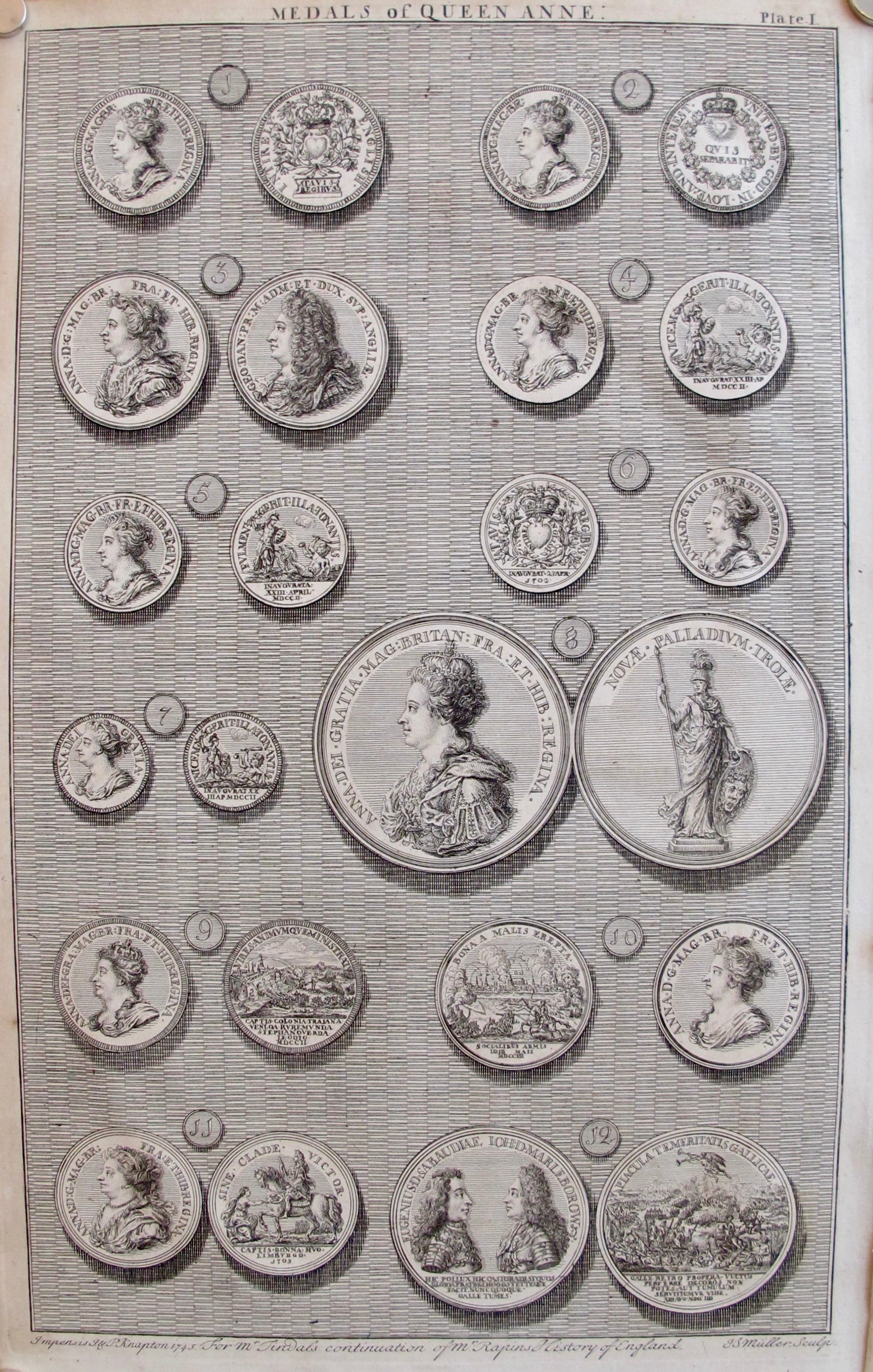 Authentic British Regal Medals of Queen Anne - Set of 2 Collectible Coins (1745 Edition) | Perfect for Coin Collectors, History Enthusiasts & Royal Memorabilia Displays