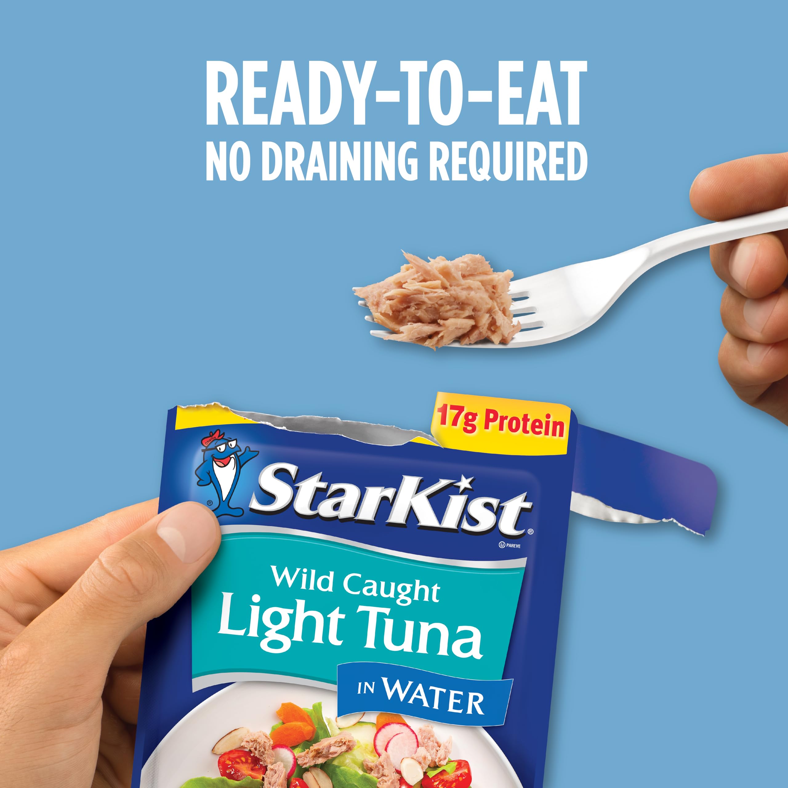 StarKist Chunk Light Tuna in Water - 2.6 oz Pouch (Pack of 8) | Healthy Protein Snack for Salads, Sandwiches & On-the-Go Meals | BPA-Free & Mercury Tested
