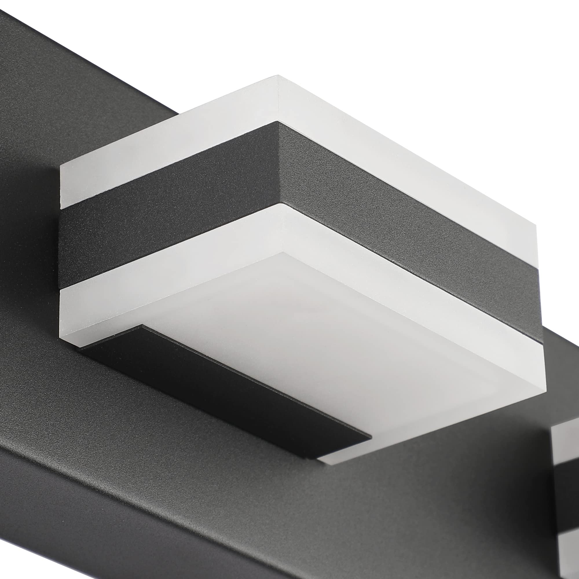 SOLFART Black Bathroom Vanity Light Fixture - 4-Light LED Dimmable Bathroom Lighting, 32W Cool White 6000K, 0%-100% Brightness Adjustable - Perfect for Modern Bathrooms, Powder Rooms & Vanity Areas