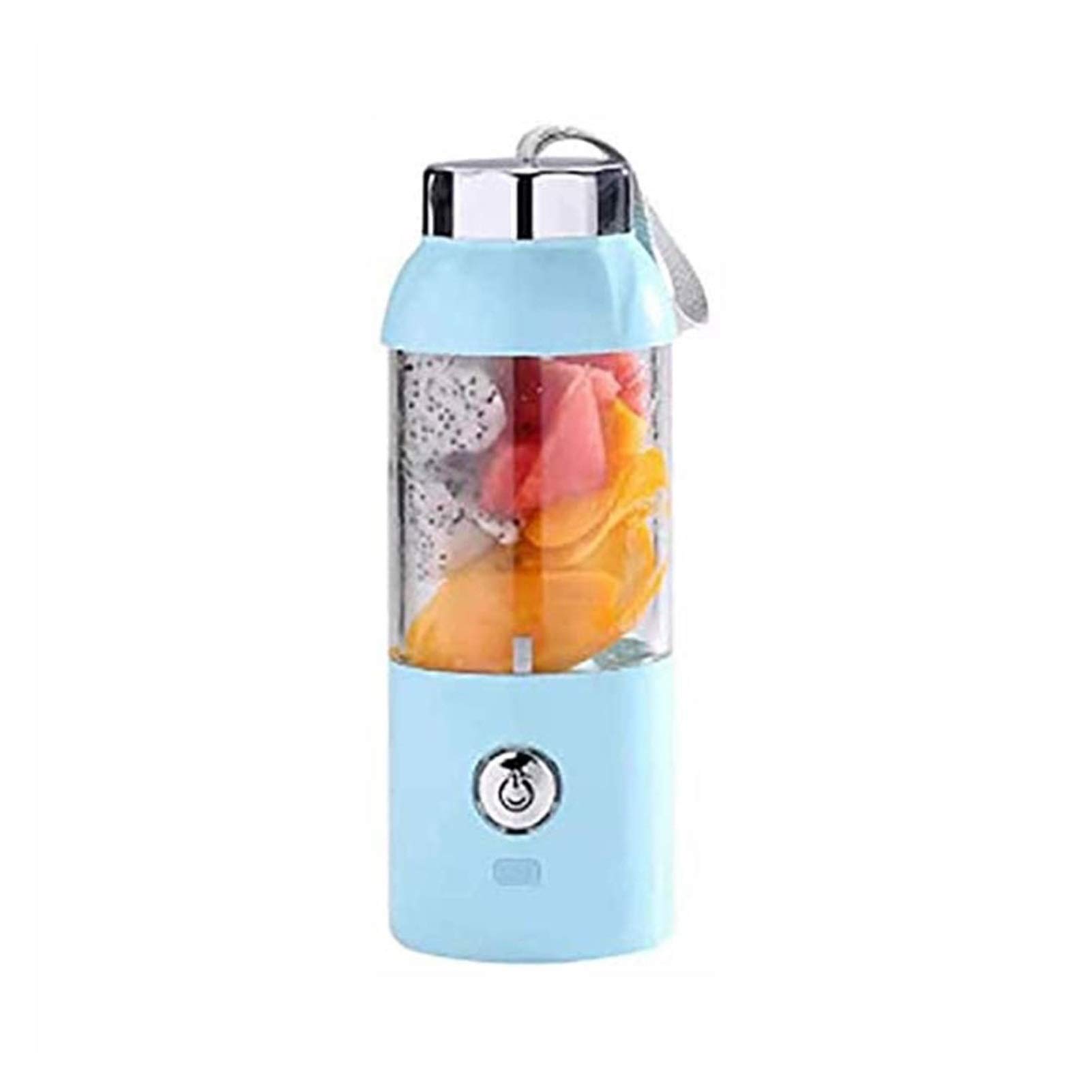 Portable Personal Blender for Smoothies - 550ml USB Rechargeable Juicer with 6 Blades, Fruit Mixer for Shakes & Cooking - Perfect for Home, Office & Travel (Color: Blue)