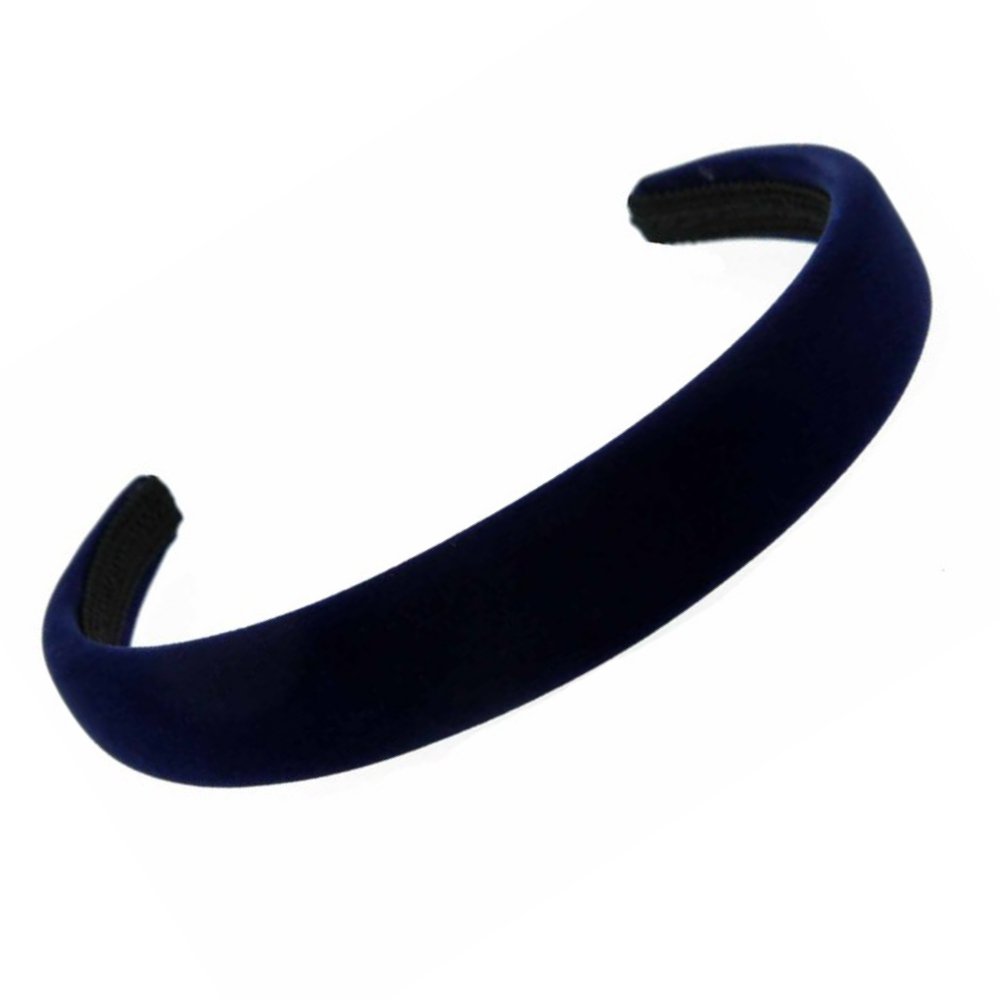 Navy Blue Slightly Padded Velvet Alice Hair Band Headband 2.5cm Wide for Women’s Everyday Style and Comfort