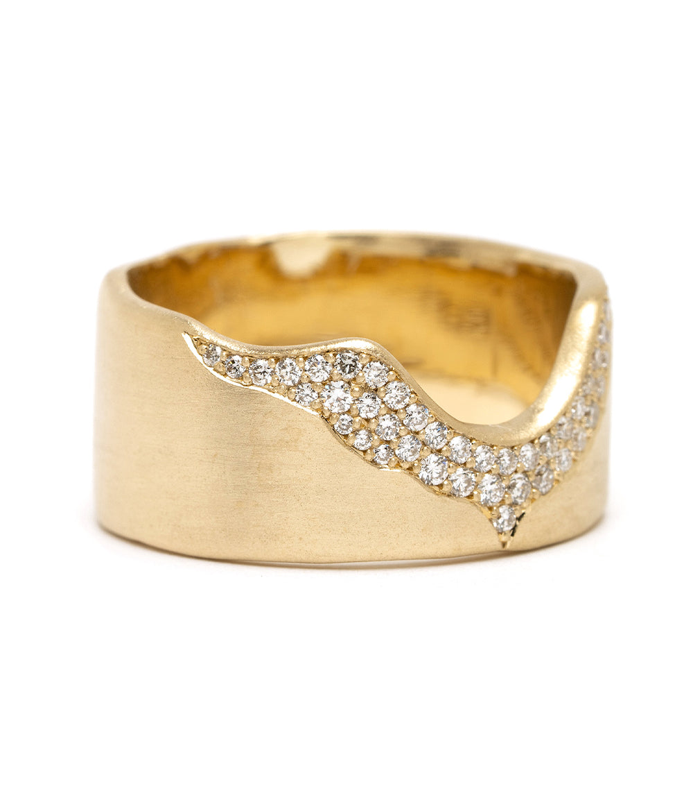 Organic Wide Wedding Band for Unique Engagement Rings - Perfect for Eco-Friendly Brides & Sustainable Jewelry Lovers