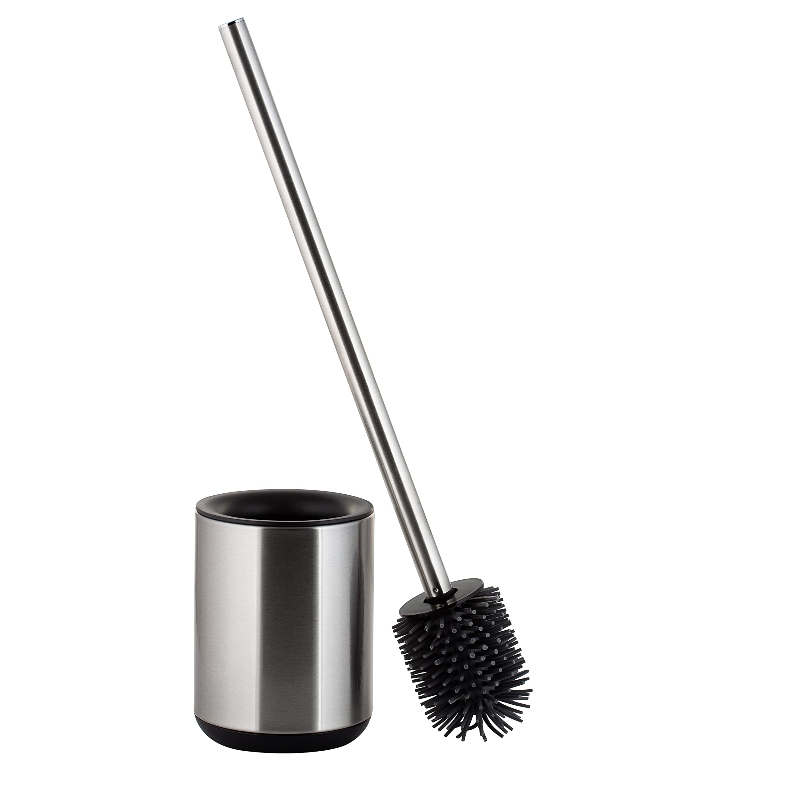 Premium Stainless Steel Toilet Brush and Holder Set - Durable, Fingerprint Proof, Long Handle for Deep Cleaning - Modern Bathroom Accessories for Home, Hotel, and Office Use