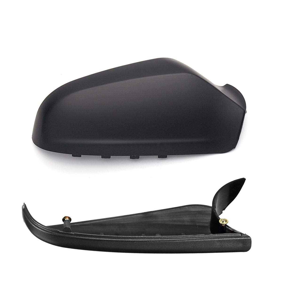Black Car Door Wing Mirror Cover Cap Set - Left & Right Side Replacement - Perfect for Sedans, SUVs & Trucks - Enhances Vehicle Style & Protection