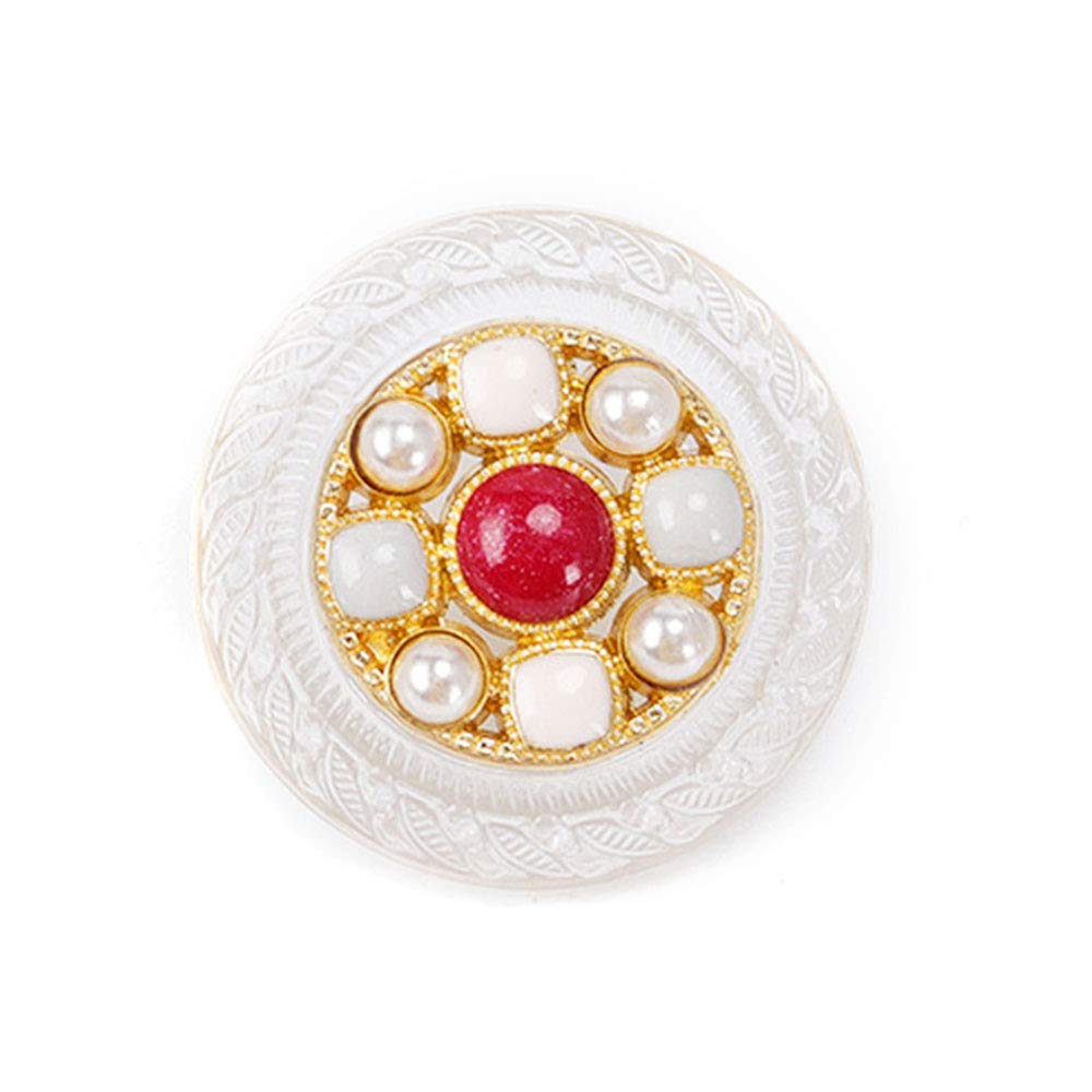 20 PCS Round Pearl Buttons with Shank - 1