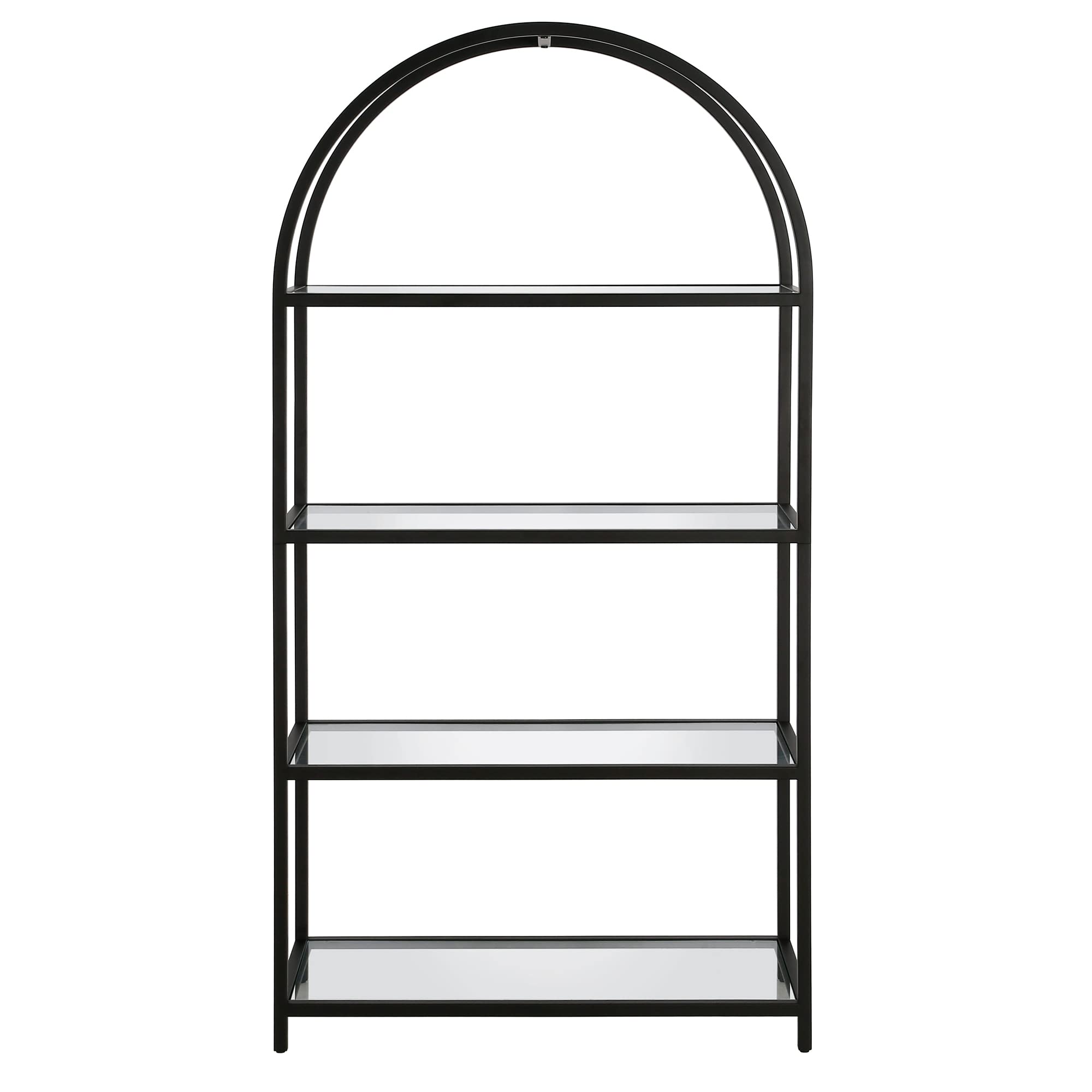 Garrett 62 Inch Tall Rectangular Bookcase - Blackened Bronze Finish - Modern Bookshelf for Living Room, Office & Library Storage
