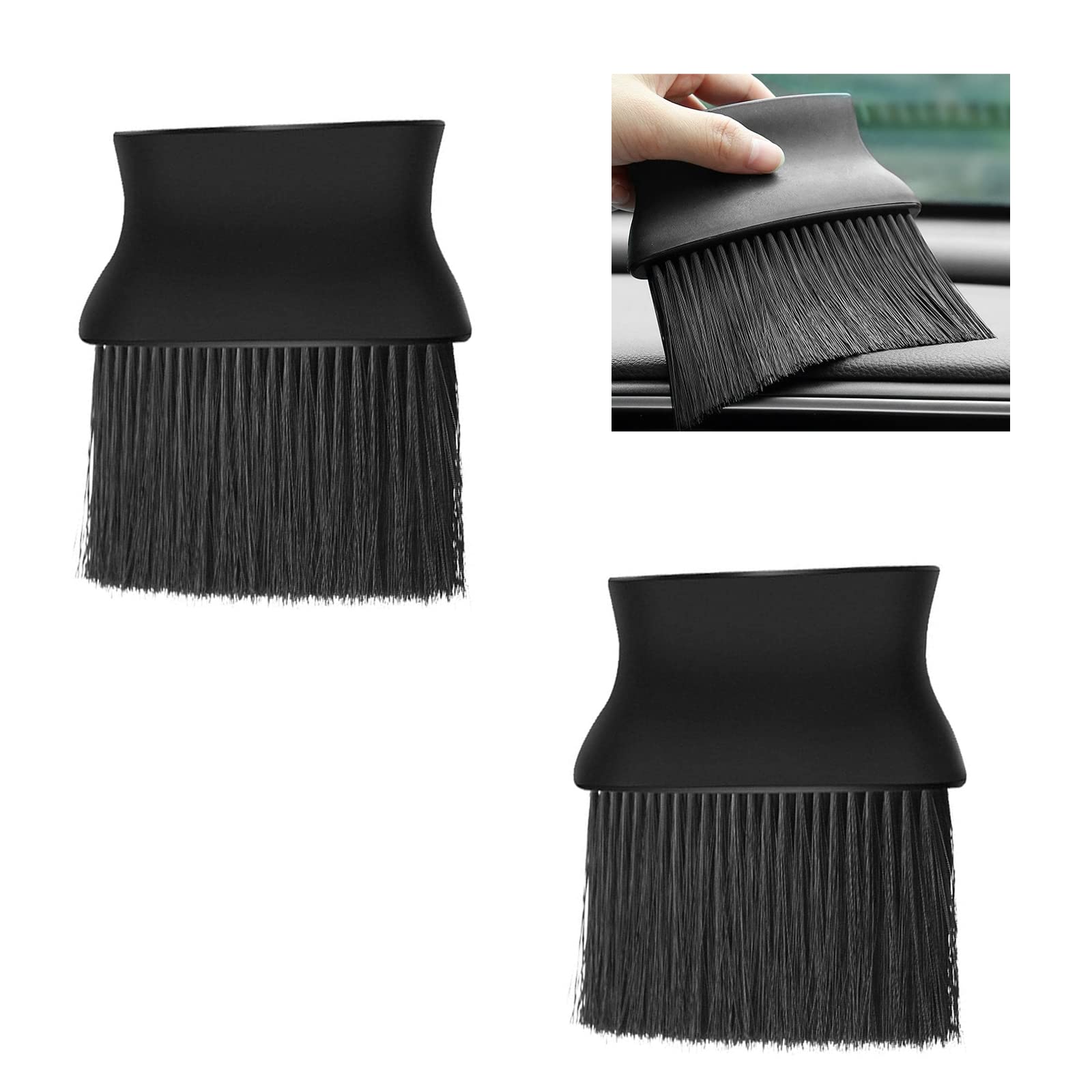 Auto Interior Dust Brush Set - 2 Pack Car Detailing Brushes for Dashboards, Air Vents, and Crevices | Perfect for Car Cleaning, Home Office, and Electronics Maintenance