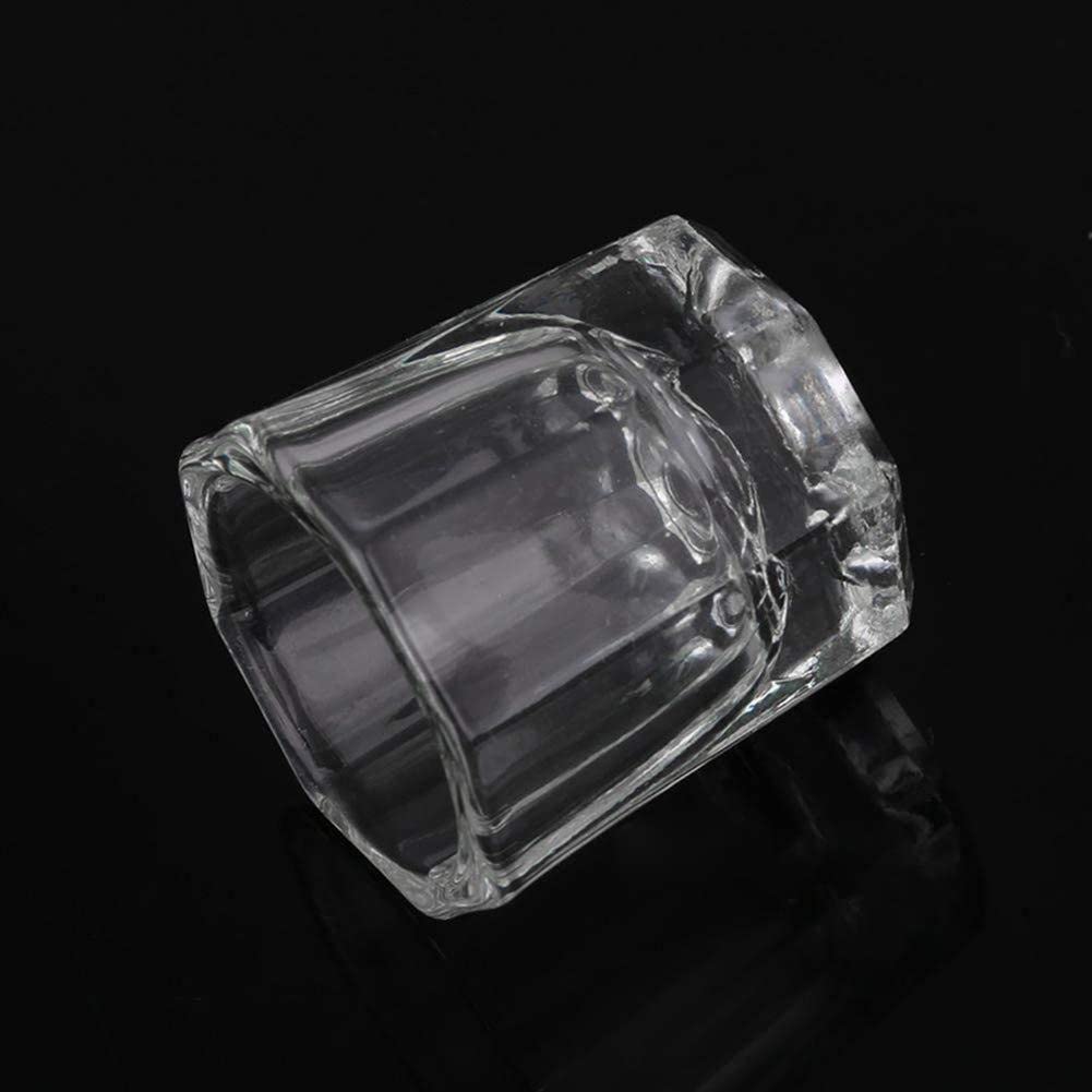 2PCS Crystal Glass Acrylic Powder Liquid Nail Art Cup with Lid - Manicure Bowl Container for Nail Extension & Dip Powder - Perfect for Salon, Home DIY Nail Art & Professional Nail Technicians