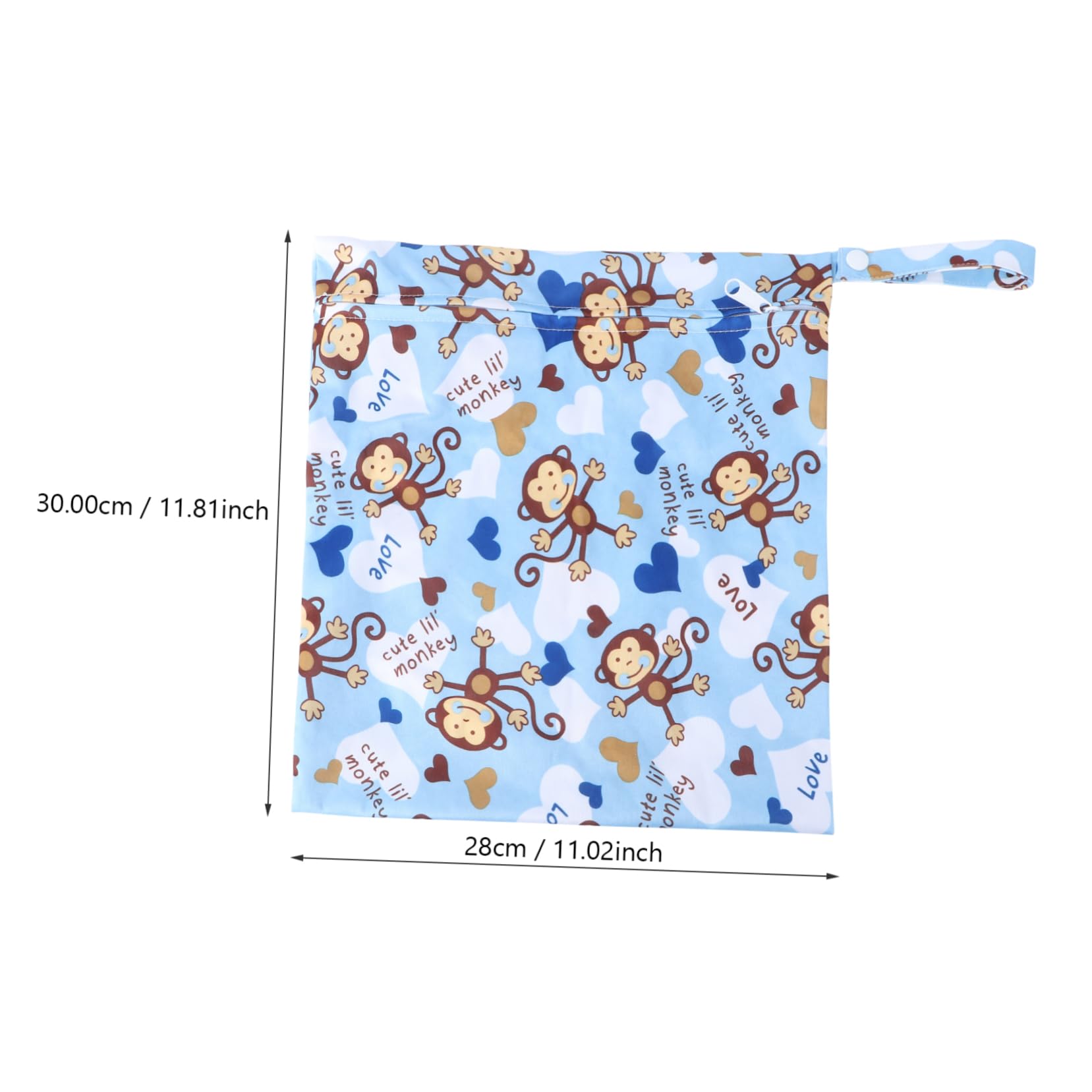 Vaguelly 2-Pack Reusable Waterproof Wet Dry Diaper Bags - Washable Baby Cloth Diaper Storage with Snap Handle, Tote Style, Polyester Material (Blue) - Perfect for Daycare, Travel & Swimming Essentials