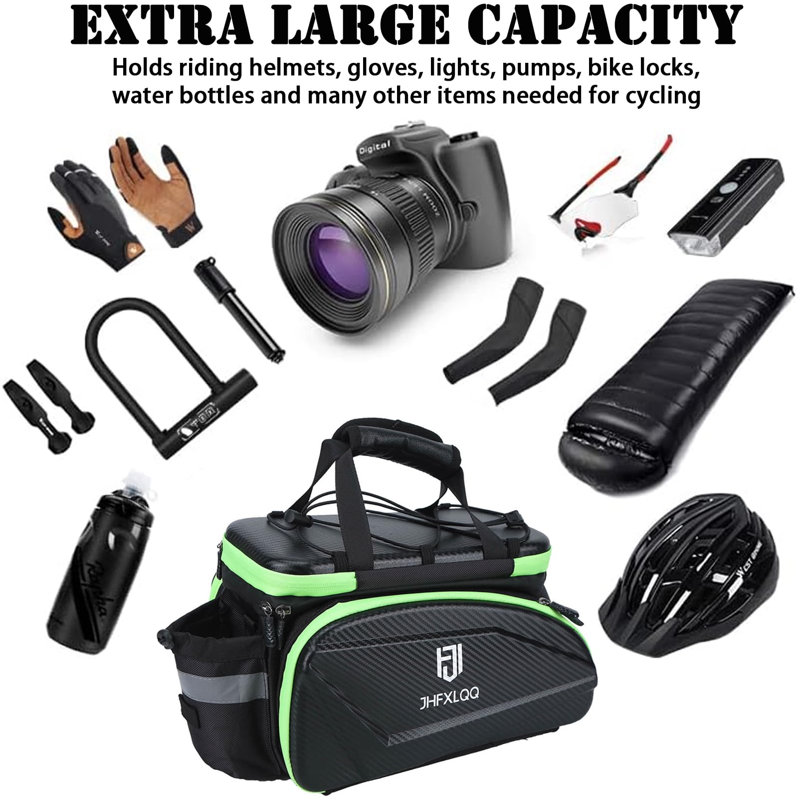 17L-35L Expandable Waterproof Hard Shell Bike Pannier Bag - Carbon Fiber Style Leather Rear Rack Saddle Bag for Electric Bikes & Bicycles | Perfect for Commuting, Touring & Outdoor Adventures