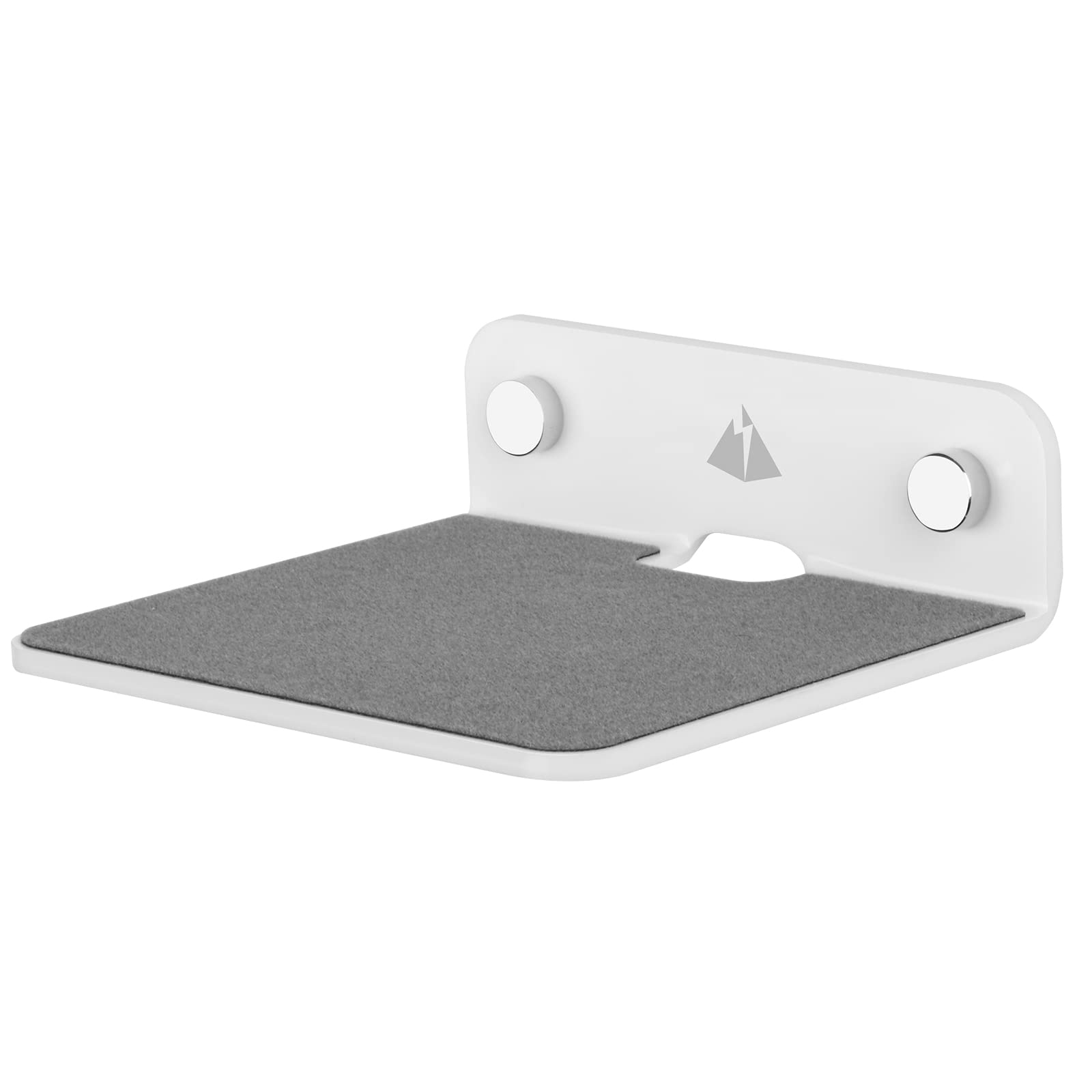 TXEsign Acrylic Floating Wall Shelf - Speaker Stand for Bookshelf Speakers, Webcam, Phone & Display - White - Perfect for Home Office, Gaming Setup & Living Room Decor