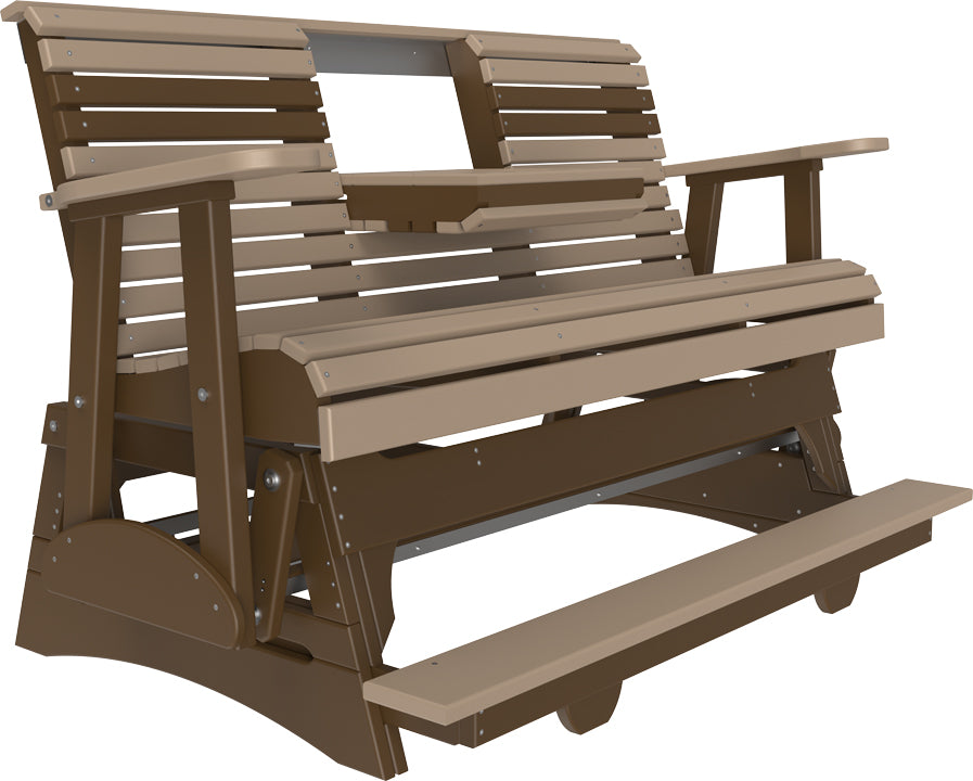 LuxCraft 5-Foot Plain Balcony Glider Chair - Outdoor Patio Swing for Relaxing on Porch, Deck or Garden (Weather-Resistant & Comfortable)