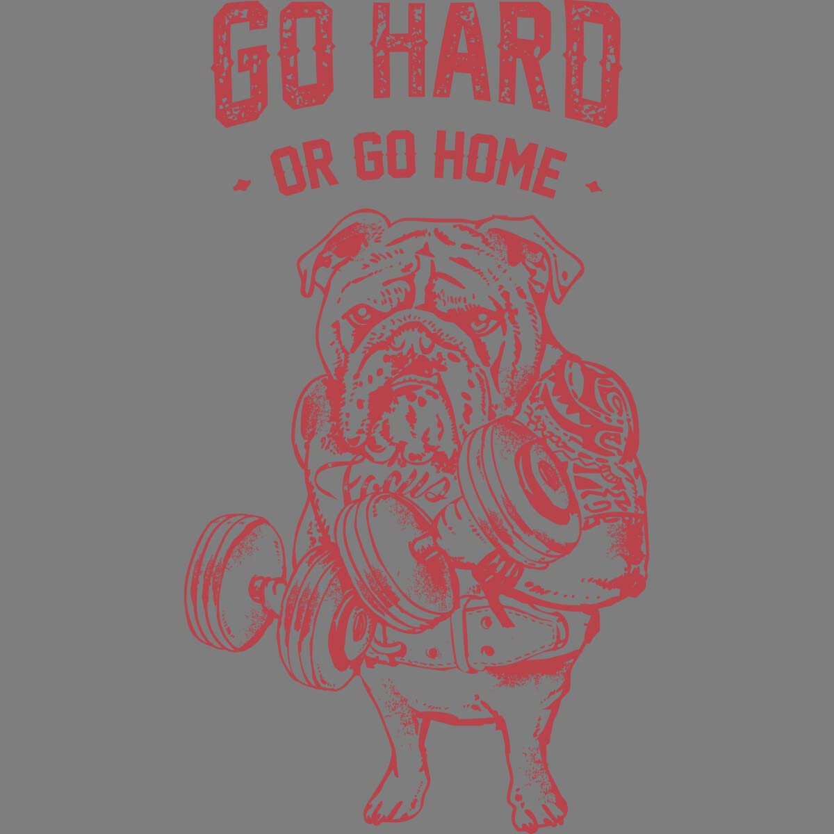 Design By Humans Women's Racerback Tank Top - Go Hard or Go Home English Bulldog Graphic Tee | Soft & Comfortable Workout & Casual Wear