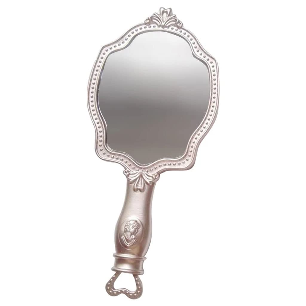 Vintage Vanity Mirror for Girls - Princess Mini Makeup Hand Mirror with Walnut Frame, Portable Cosmetic Mirror for Travel & Home Use - Unique Gift for Women & Teens (Perfect for Dressing Table, Birthday & Christmas Presents)