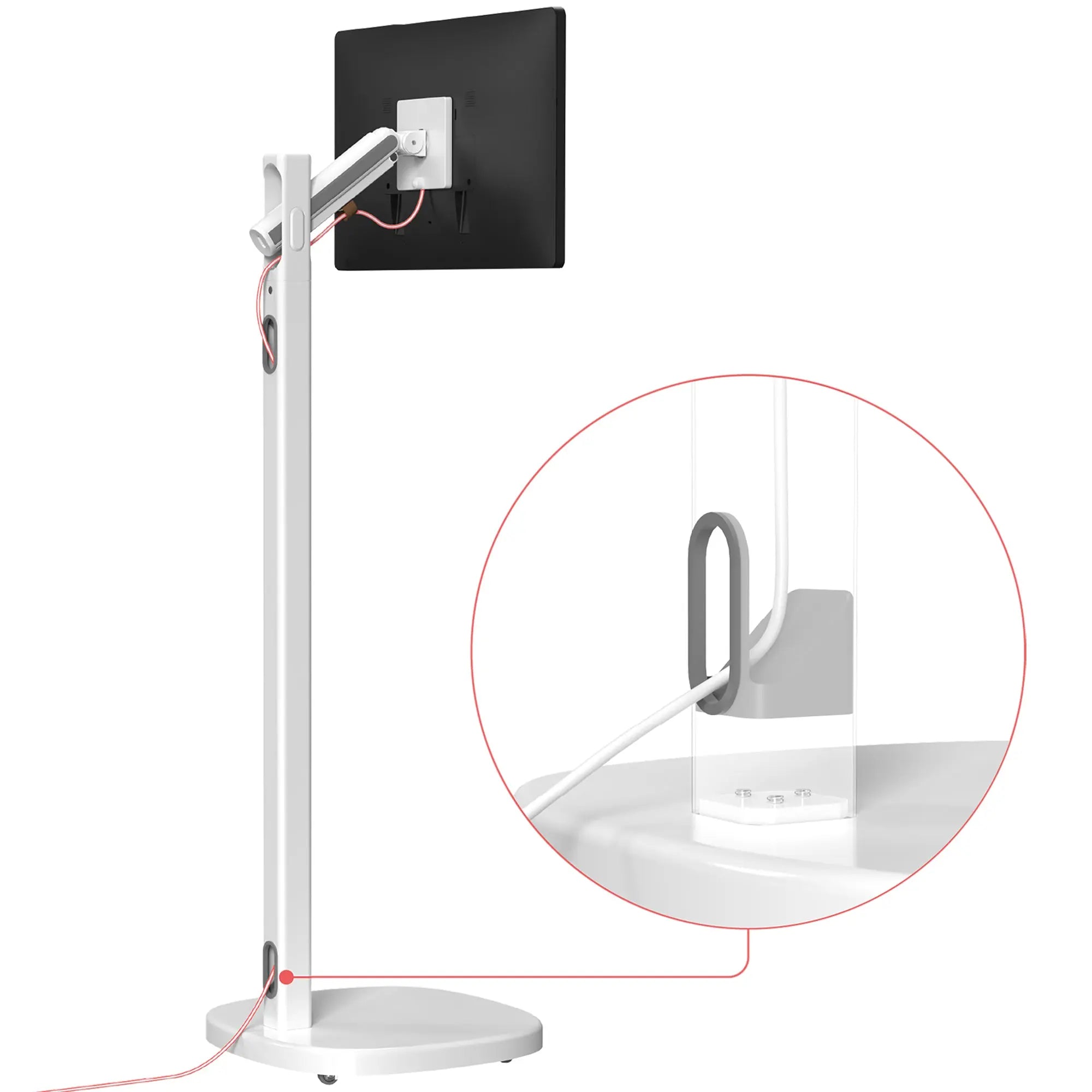 Adjustable Mobile Rolling Spring Floor Stand for Displays up to 22 lbs - Perfect for Trade Shows, Retail Stores, and Exhibitions